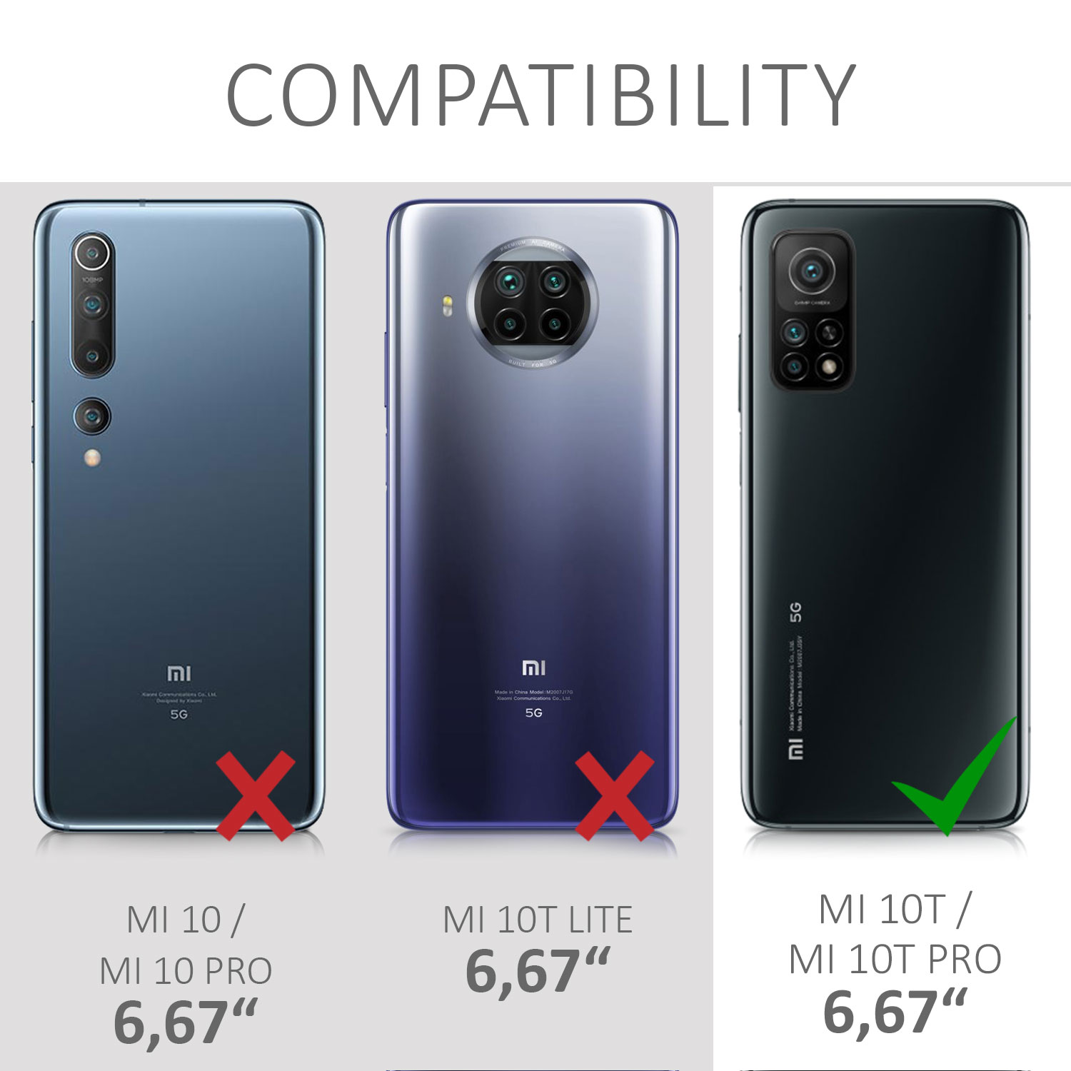 Crossbody kryt kwmobile Xiaomi Mi 10T / Mi 10T Pro, černá / transparentní