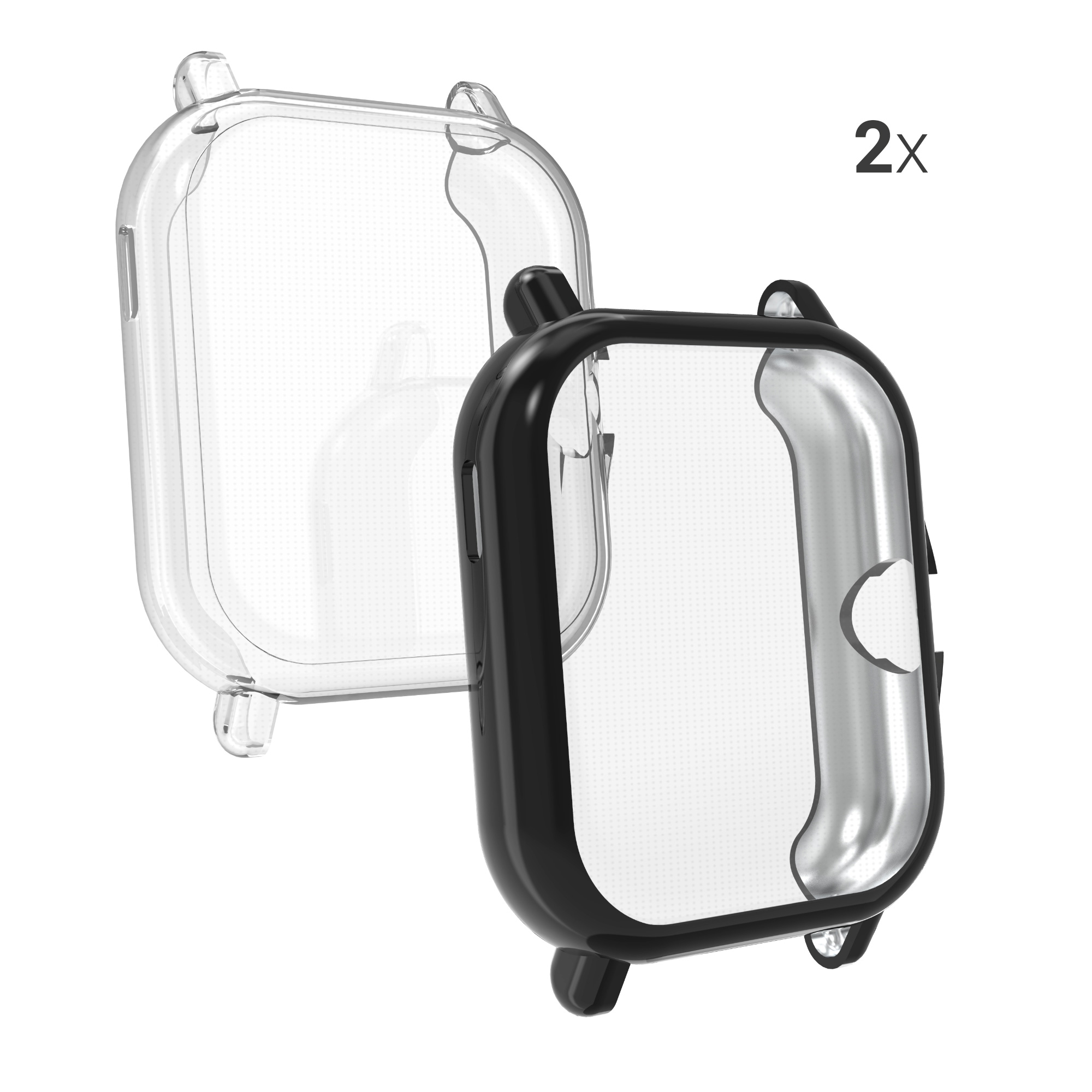 Sada 2 krytů s ochranou displeje pro Huami Amazfit GTS 3 / GTS 2 / GTS 2e kwmobile - černá a transparentní
