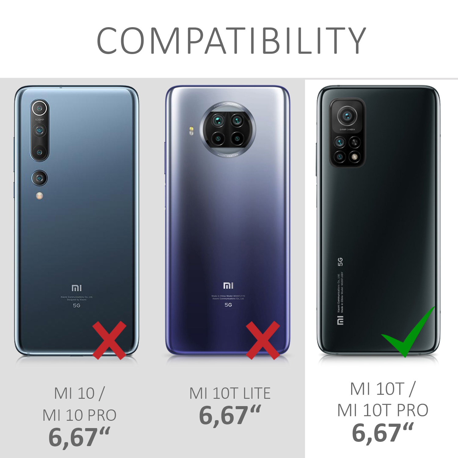 Crossbody kryt kwmobile Xiaomi Mi 10T / Mi 10T Pro, zlaté palmové listy / šedá / transparentní