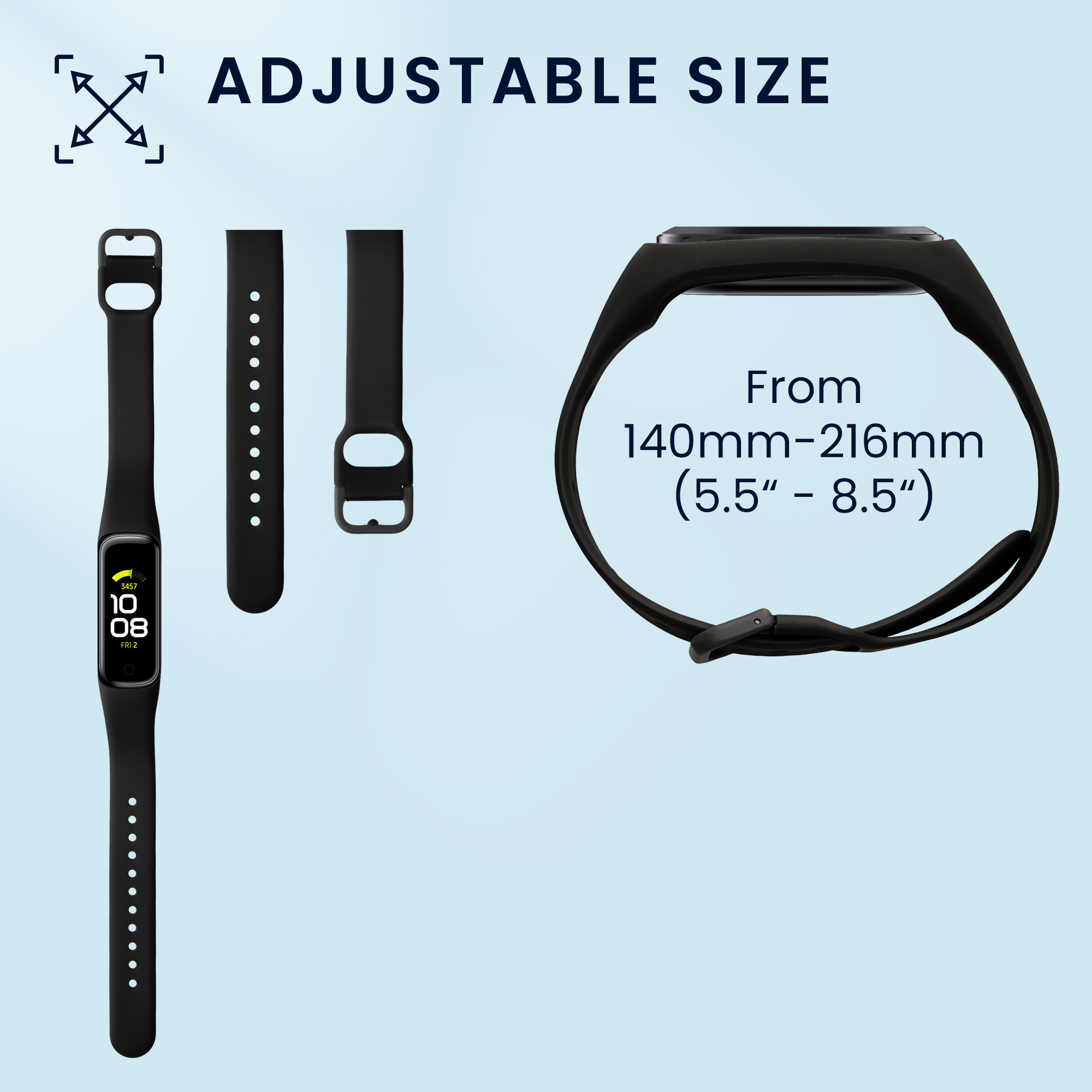 Silikonový řemínek na chytré hodinky Samsung Galaxy Fit 2 kwmobile 2 ks černý