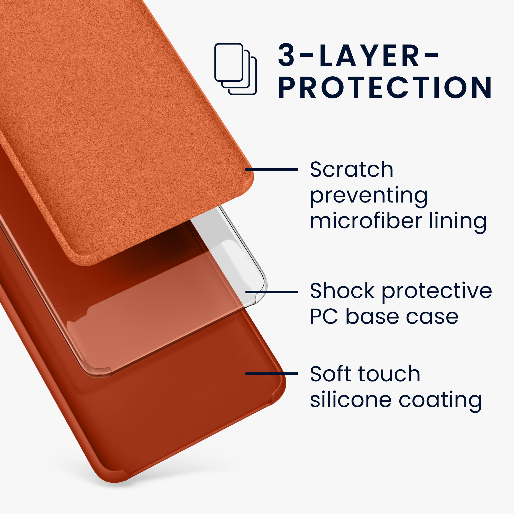 Kryt na mobil Galaxy S21+ kwmobile Soft Cover rezavě oranžová