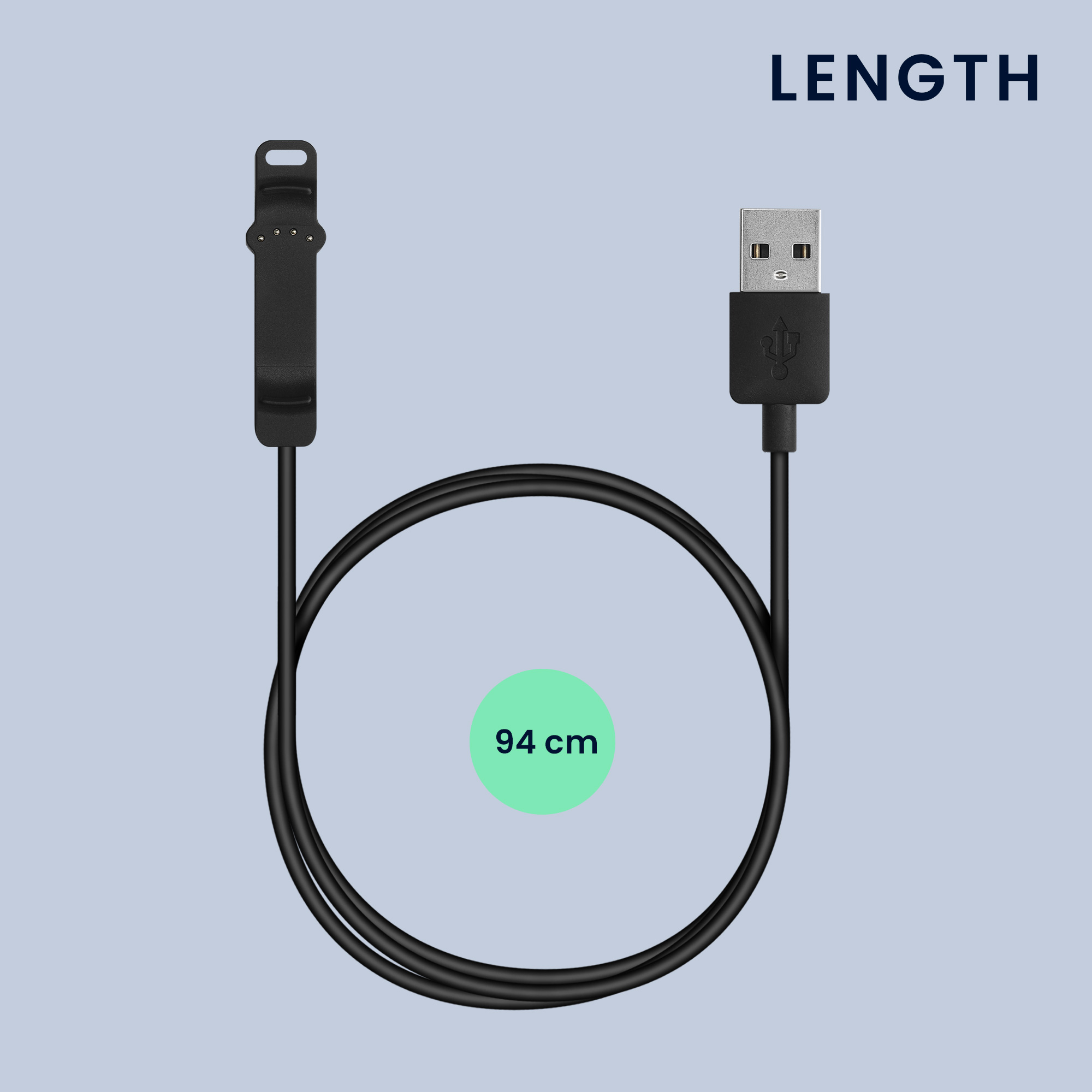 Nabíjecí kabel kwmobile pro Polar Unite - černá