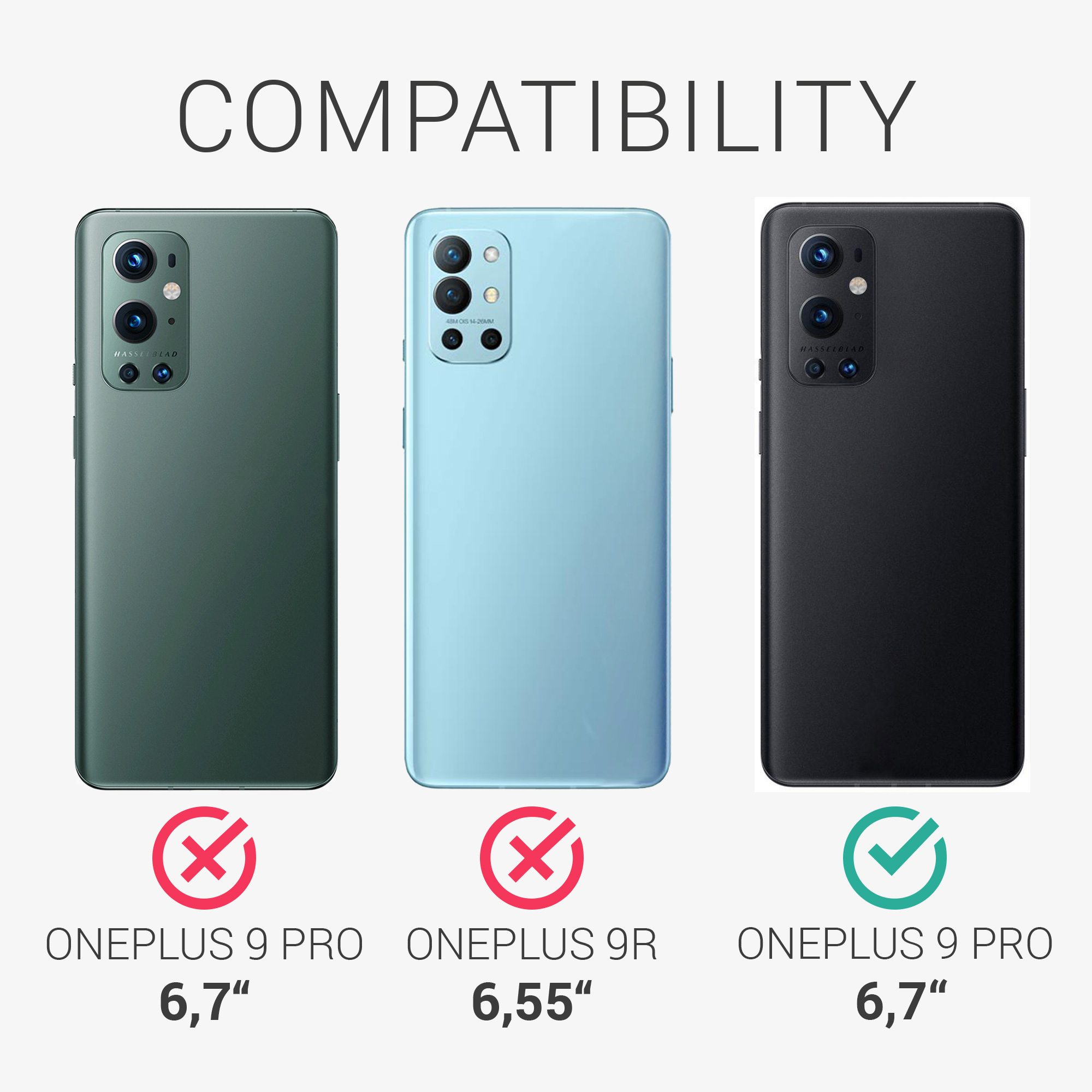 Kryt na mobil OnePlus 9 Pro kwmobile crossbody se šňůrkou černá / transparentní