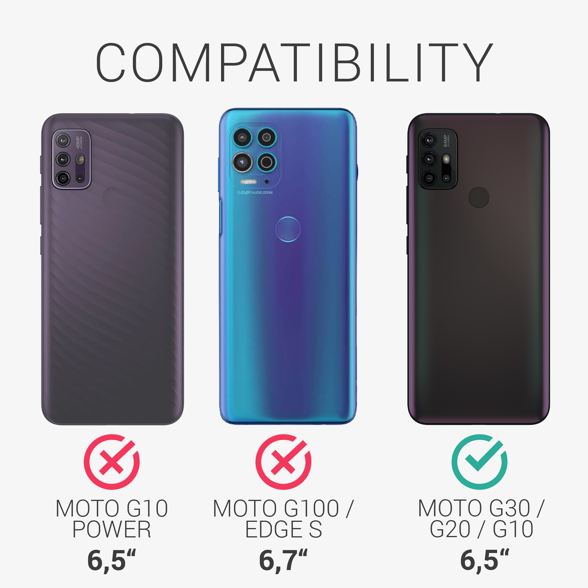 Silikonový kryt kwmobile pro Motorola Moto G30 / Moto G20 / Moto G10 - Matná černá