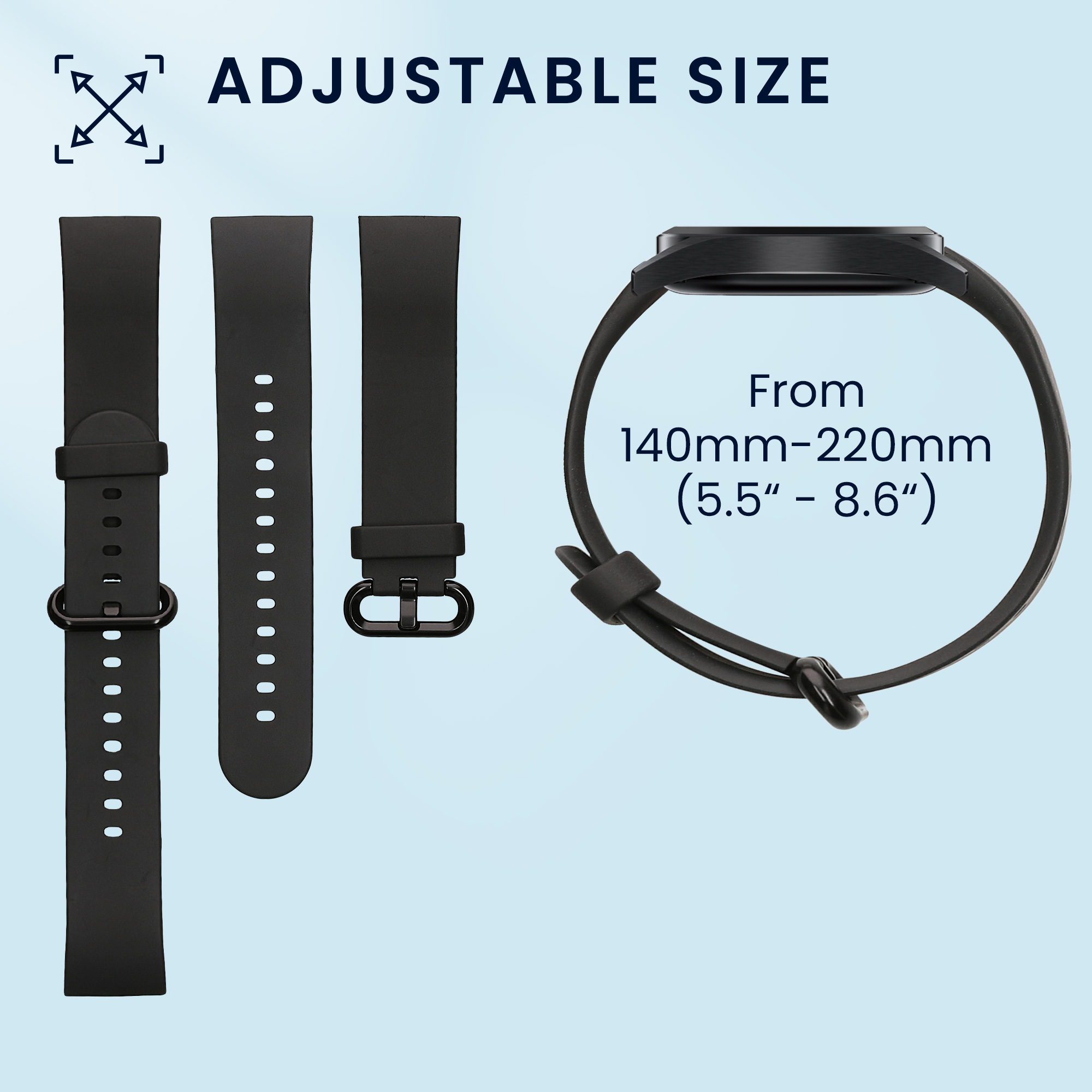 Řemínek kwmobile pro Xiaomi Mi Watch Lite / Redmi Watch - Černá / tmavě modrá