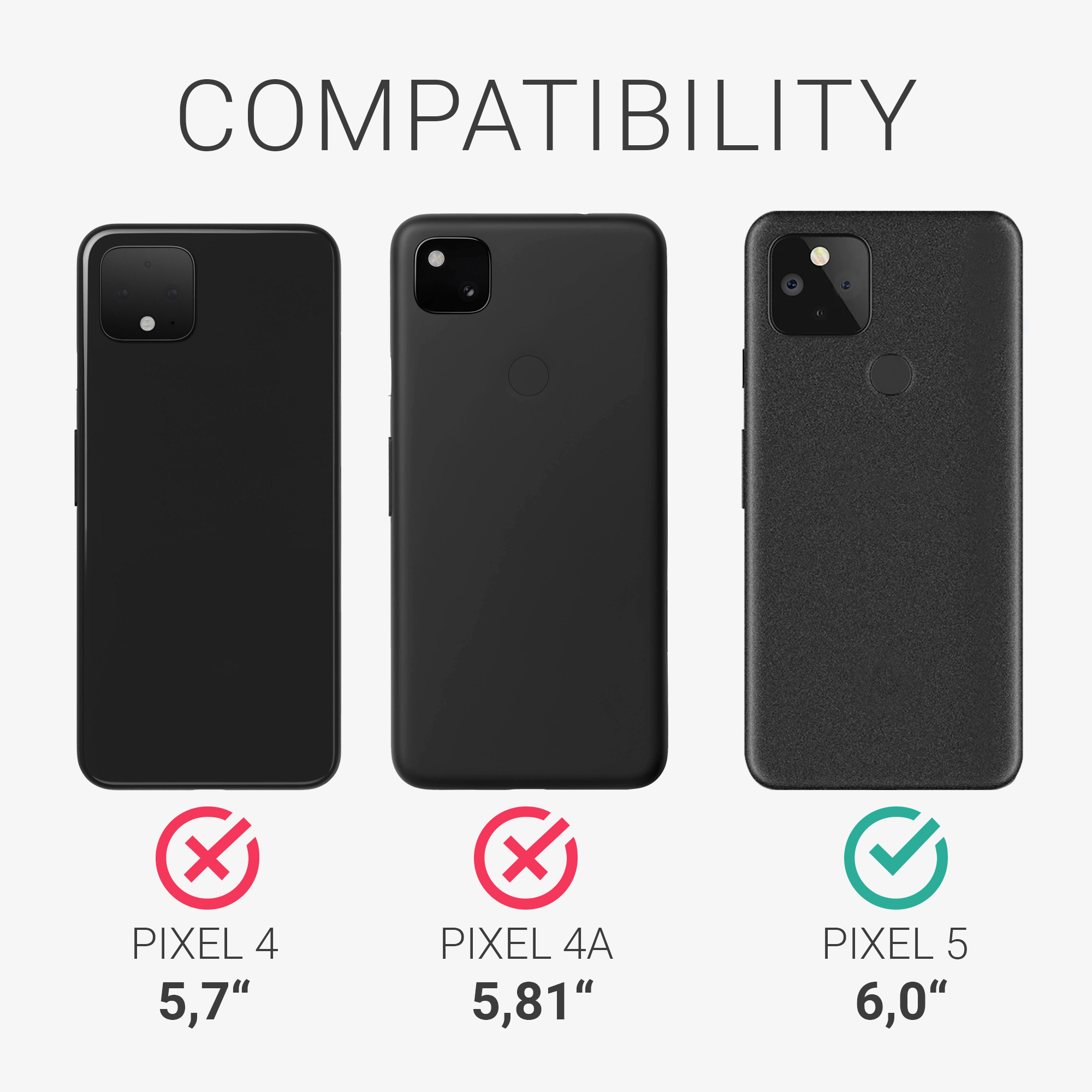 Zadní kryt kwmobile pro Google Pixel 5 - 3x ultra-clear transparent phone films