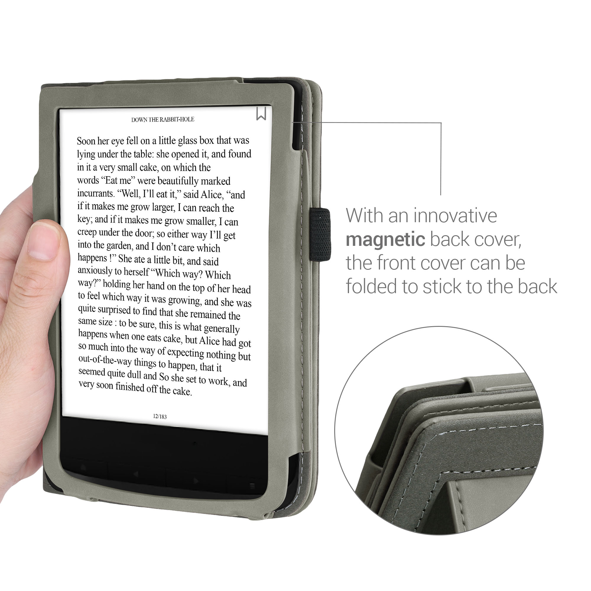 Pouzdro na čtečku Pocketbook Touch Lux 4/5/Touch HD 3/Color (2020)/ Vivlio Lux 5 kwmobile - šedá