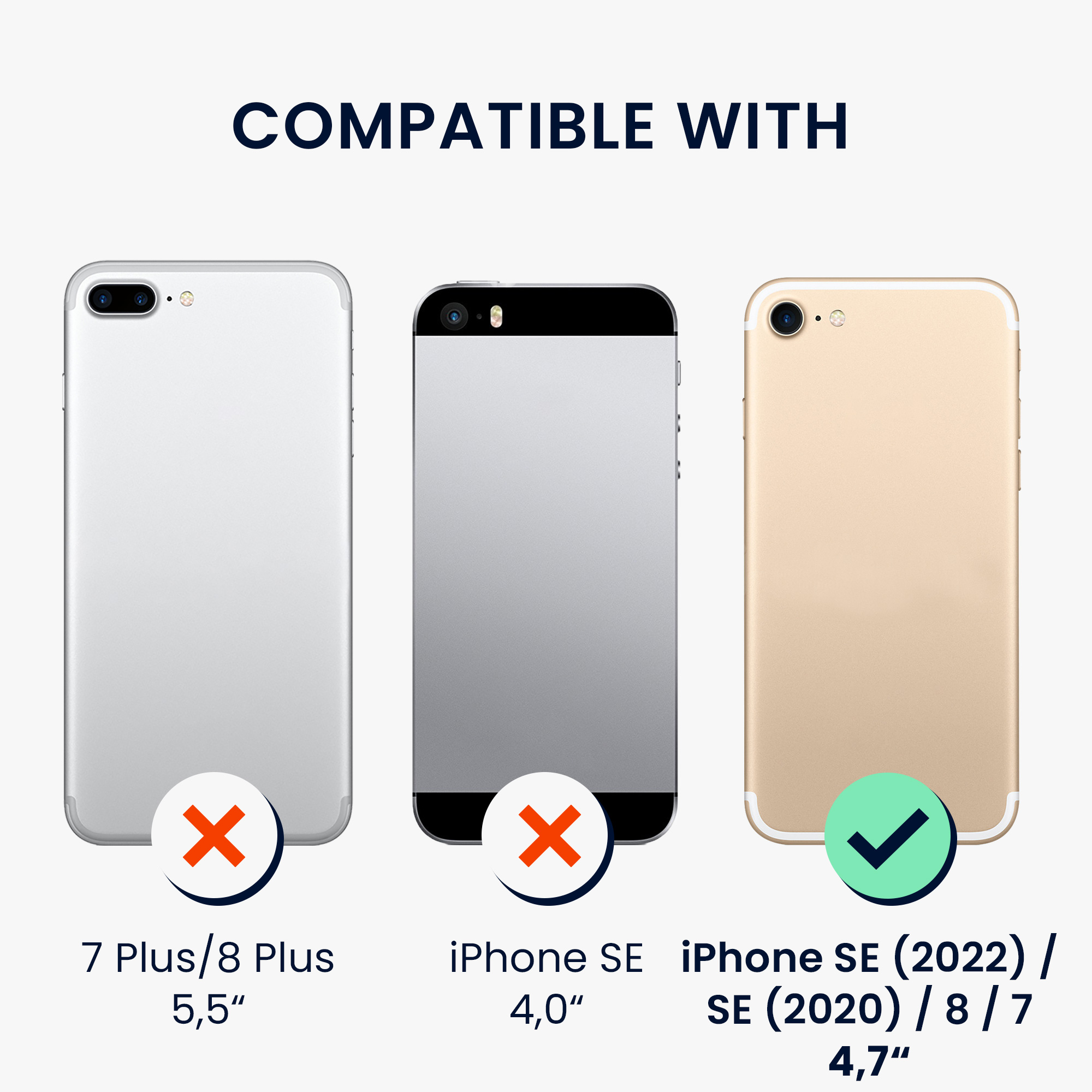Kryt s držákem karty kwmobile pro iPhone SE 2022/2020/8/7 - baltská modrá