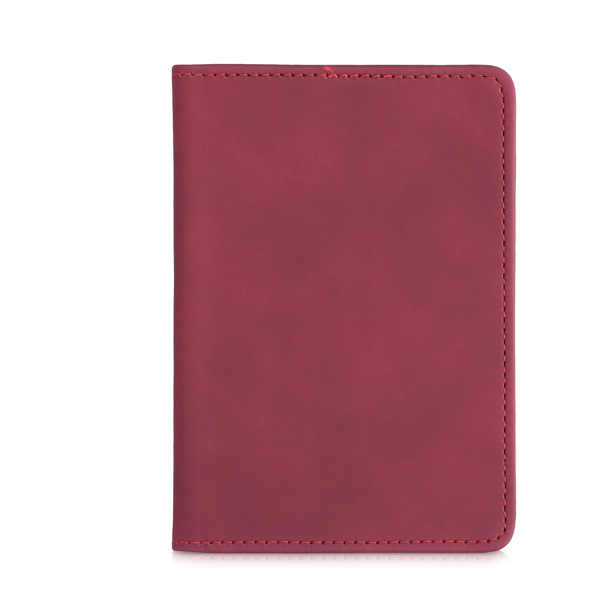 Obal na doklady od auta kwmobile 12 x 17,5 cm / 9,2 x 13 cm umělý nubuk - tmavě červená