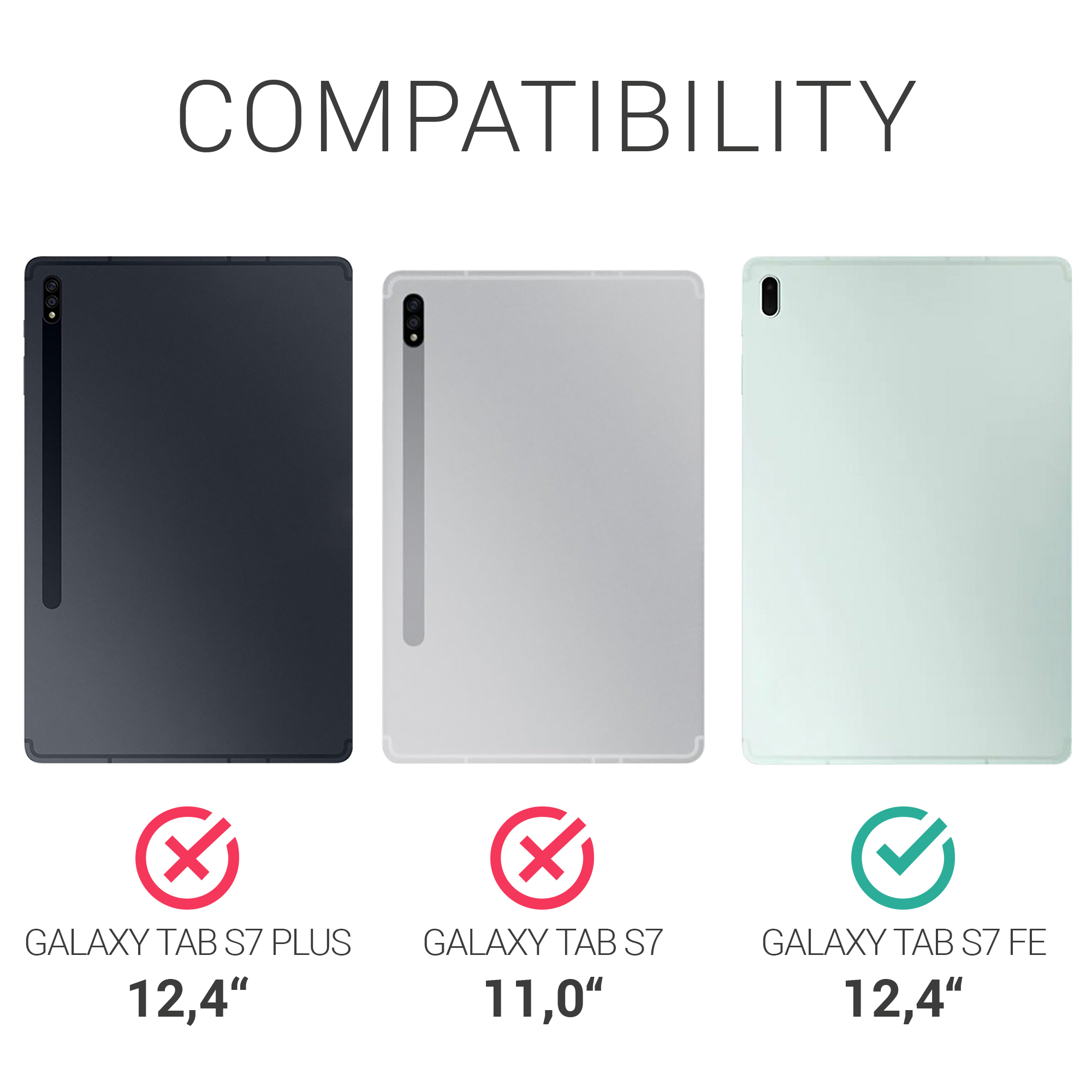 2x Ochranná fólie na tablet Galaxy Tab S7 FE kwmobile anti-fingerprint