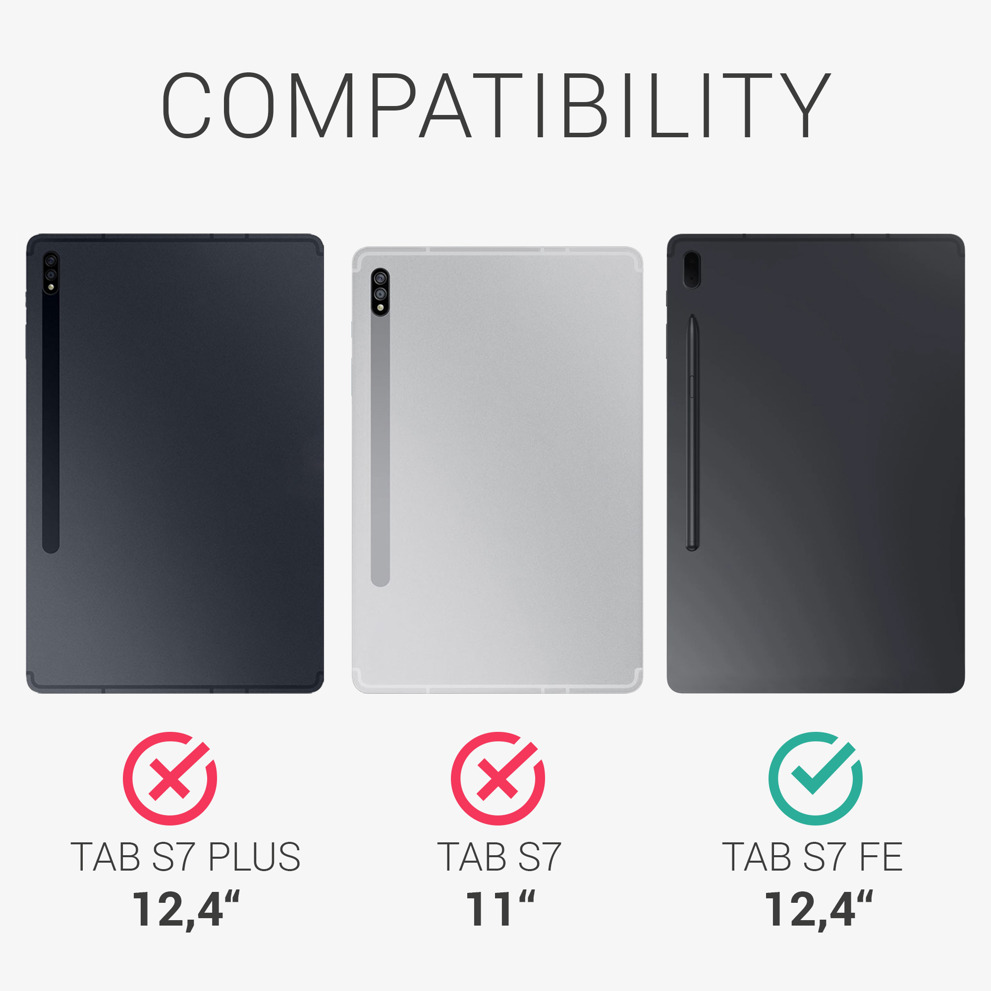 Zadní obal na tablet Galaxy Tab S7 FE kwmobile černý