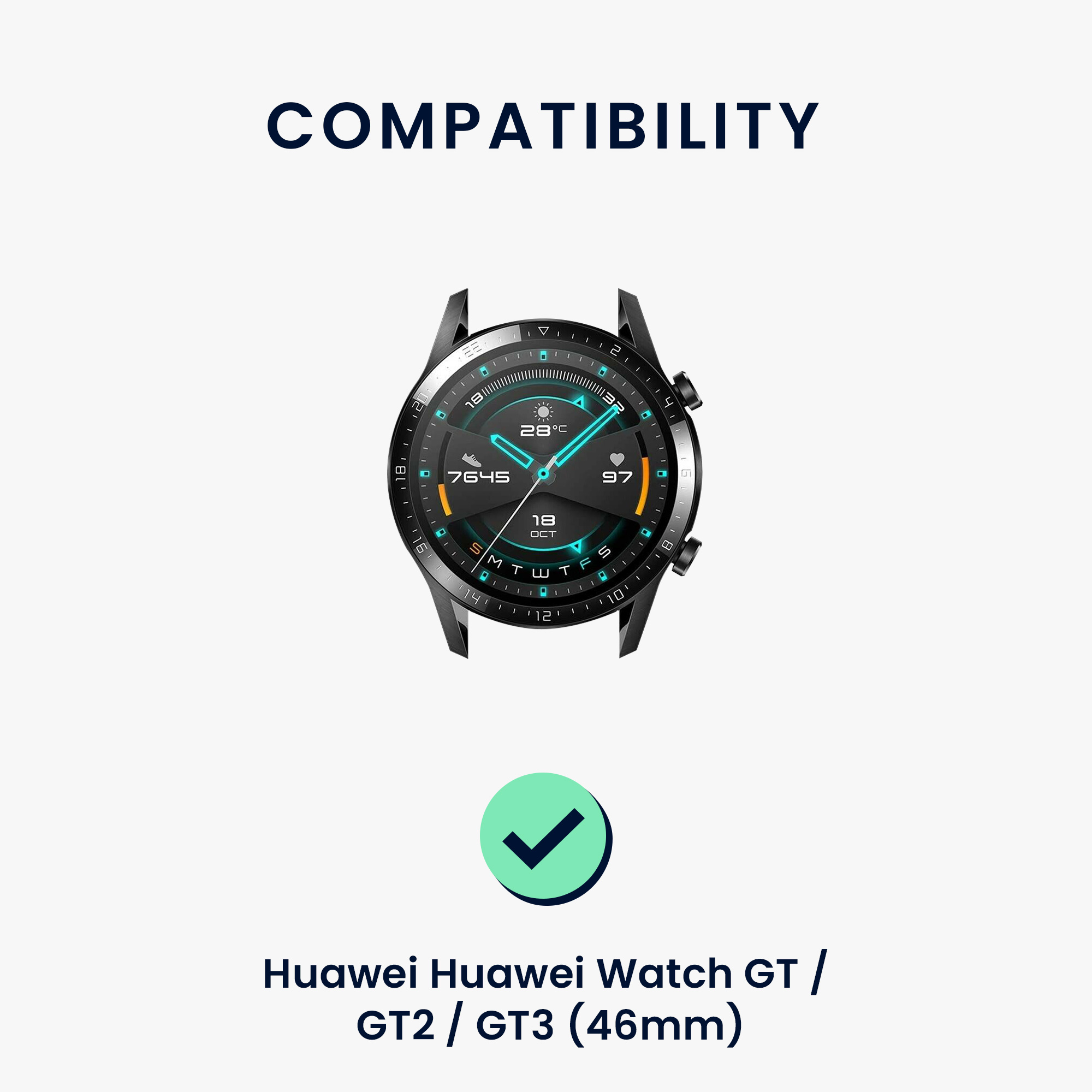 Řemínek na chytré hodinky kwmobile pro Huawei Huawei Watch GT / GT2 / GT3 (4… - černá
