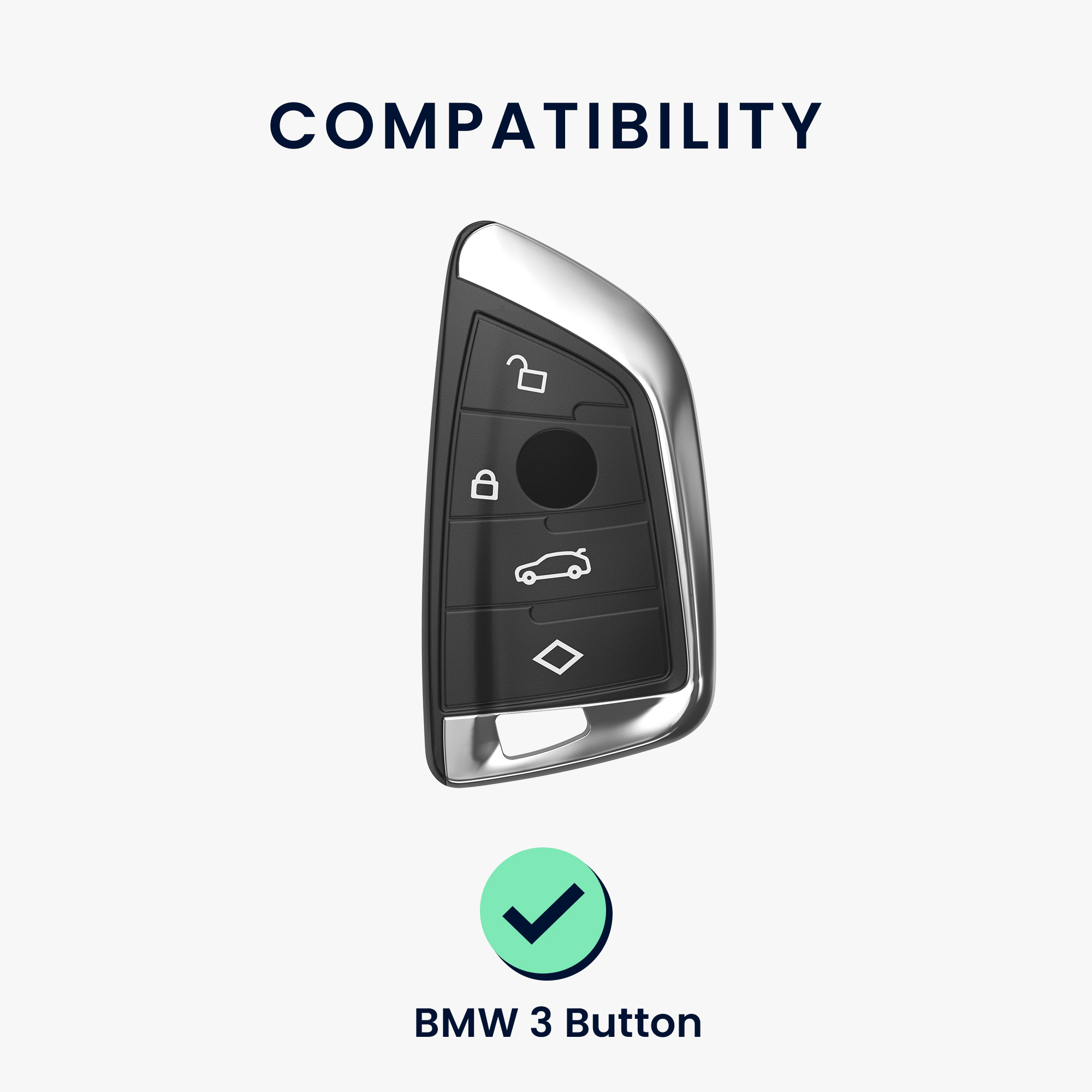 Tpu pouzdro na klíč od auta BMW 3 tlačítka Smart Key protiskluzové černé