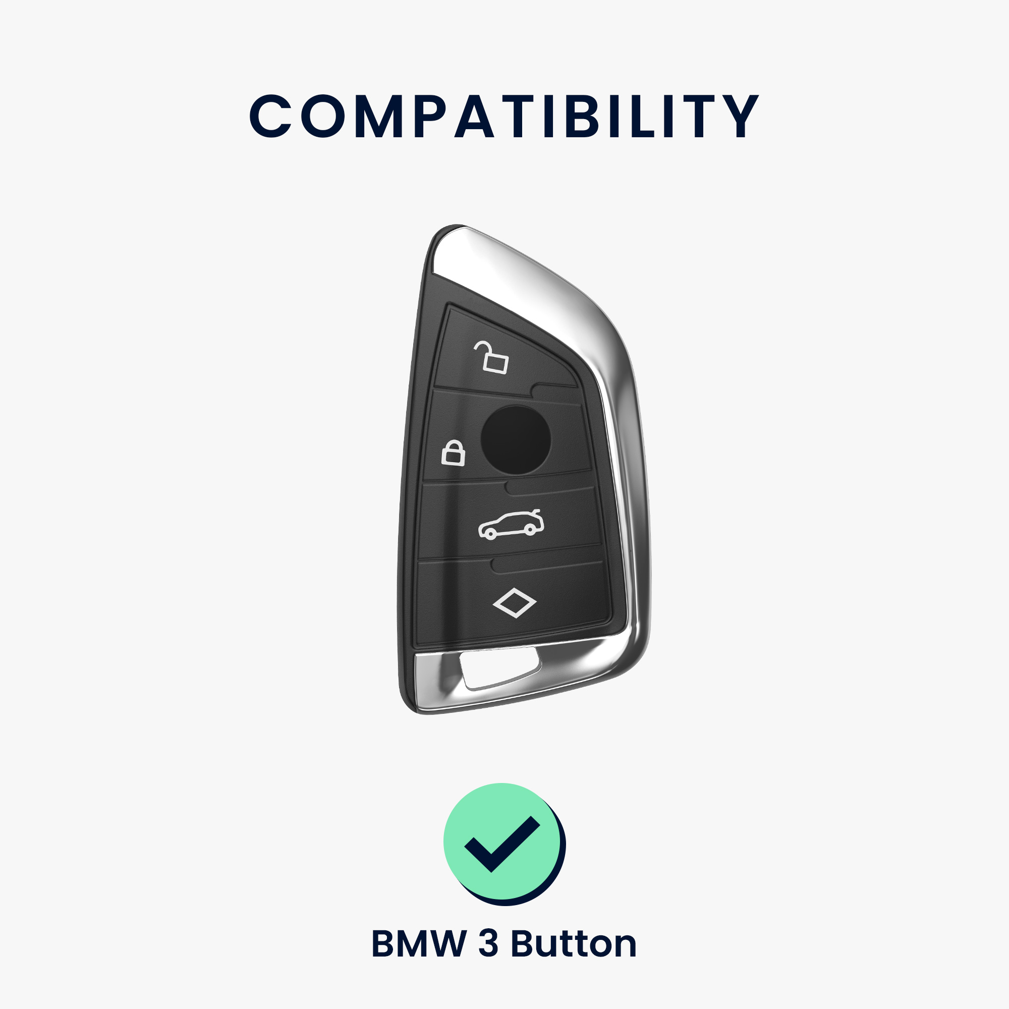 Tpu pouzdro na klíč od auta BMW 3 tlačítka Smart Key protiskluzové modro-stříbrné