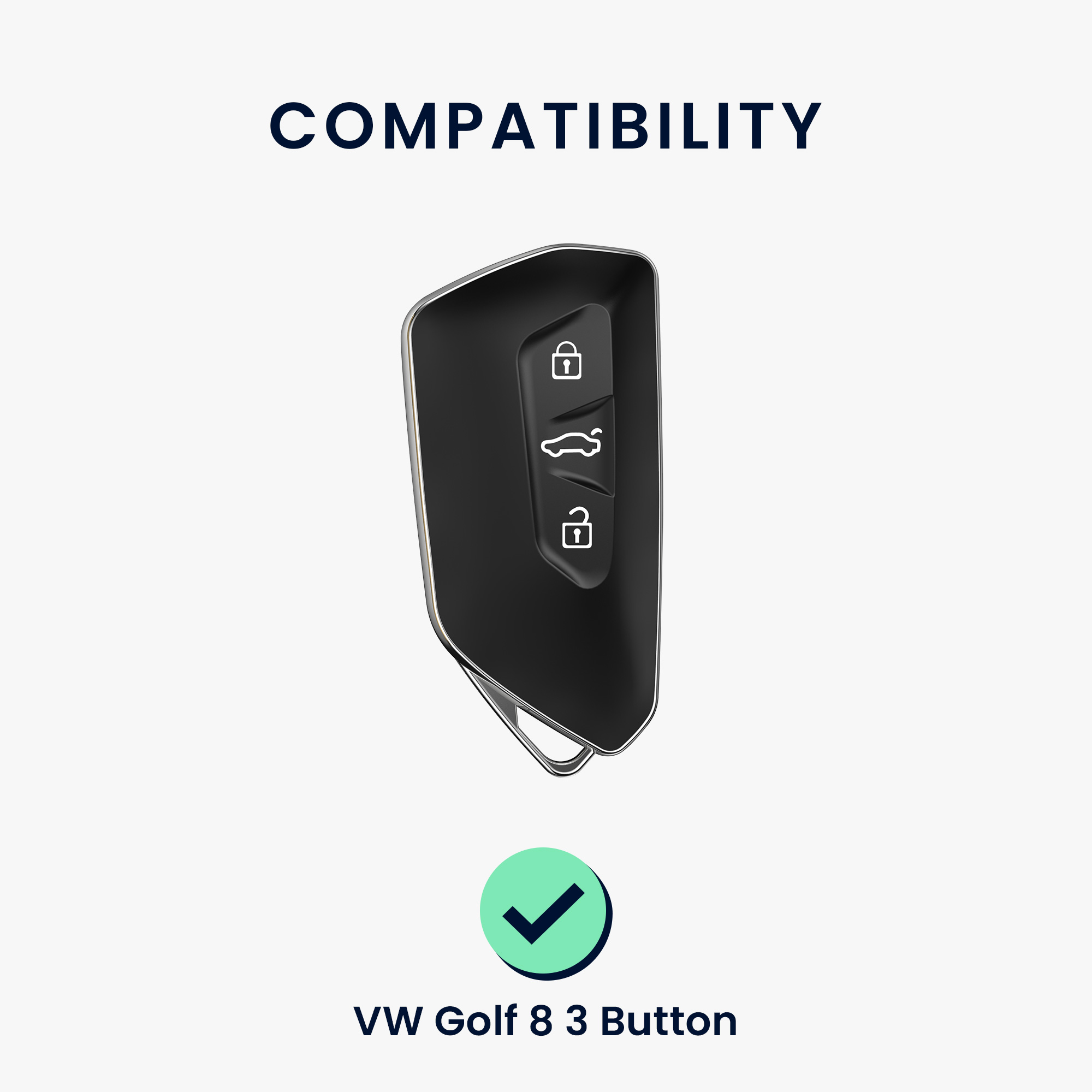 Pouzdro na klíč od auta kwmobile pro VW Golf 8, ID.3/ID.4/ID.5/ID.7, Seat/Škoda/Cupra - růžová / zlatá