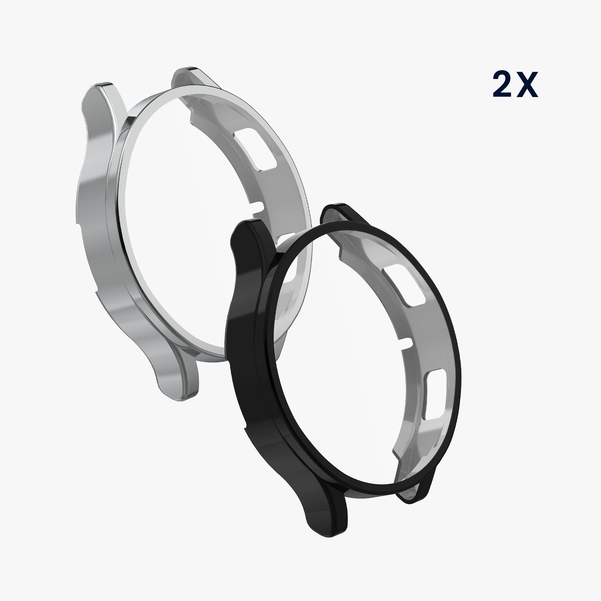 2x Ochranná fólie na hodinky Galaxy Watch 4 (40mm) kwmobile černý/stříbrný