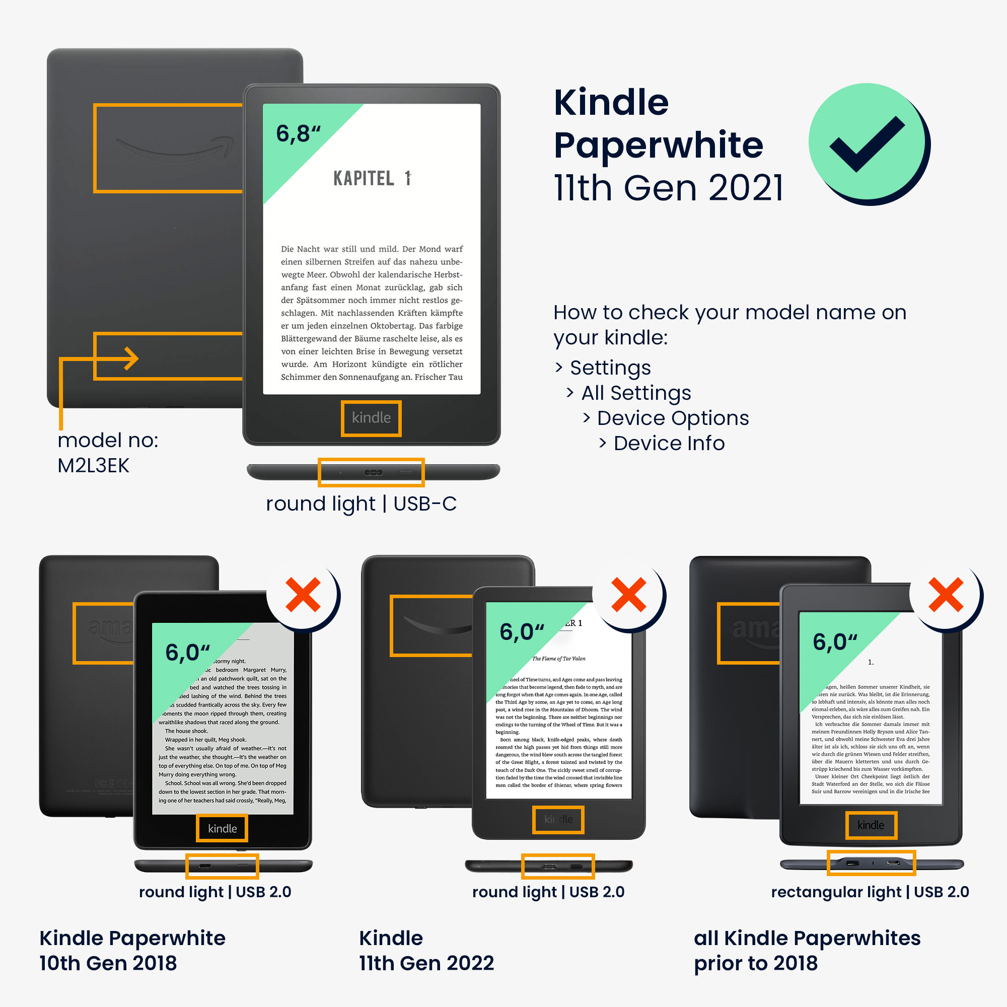 Pouzdro na čtečku kwmobile Amazon Kindle Paperwhite 11 Generation 2021 Case - Cosmic Nature modrá / šedá / černá