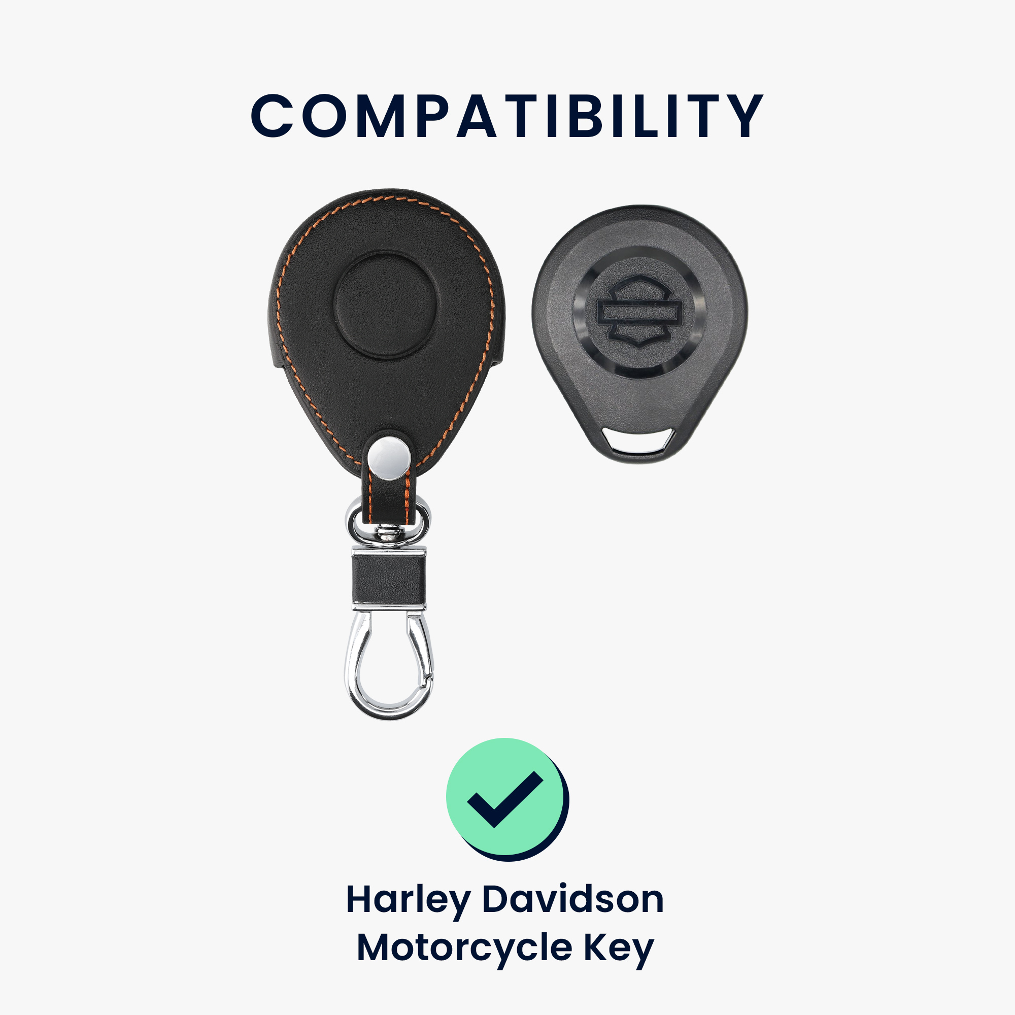 Pouzdro na klíč od motorky kwmobile pro Harley Davidson Motorcycle Key - neonově oranžová / černá