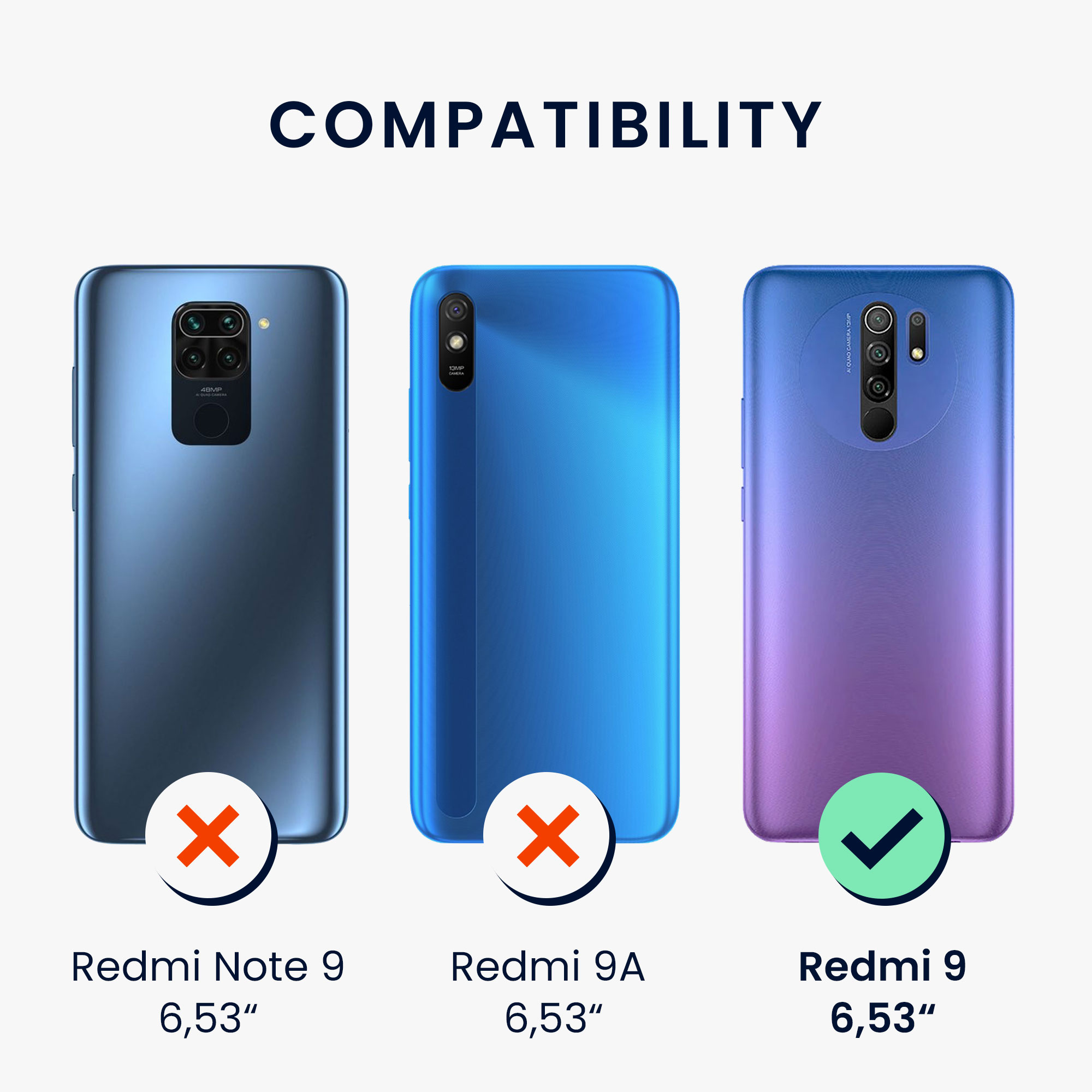 Kryt Xiaomi Redmi 9 crossbody popruh třešňové květy - růžová/tmavě hnědá kwmobile