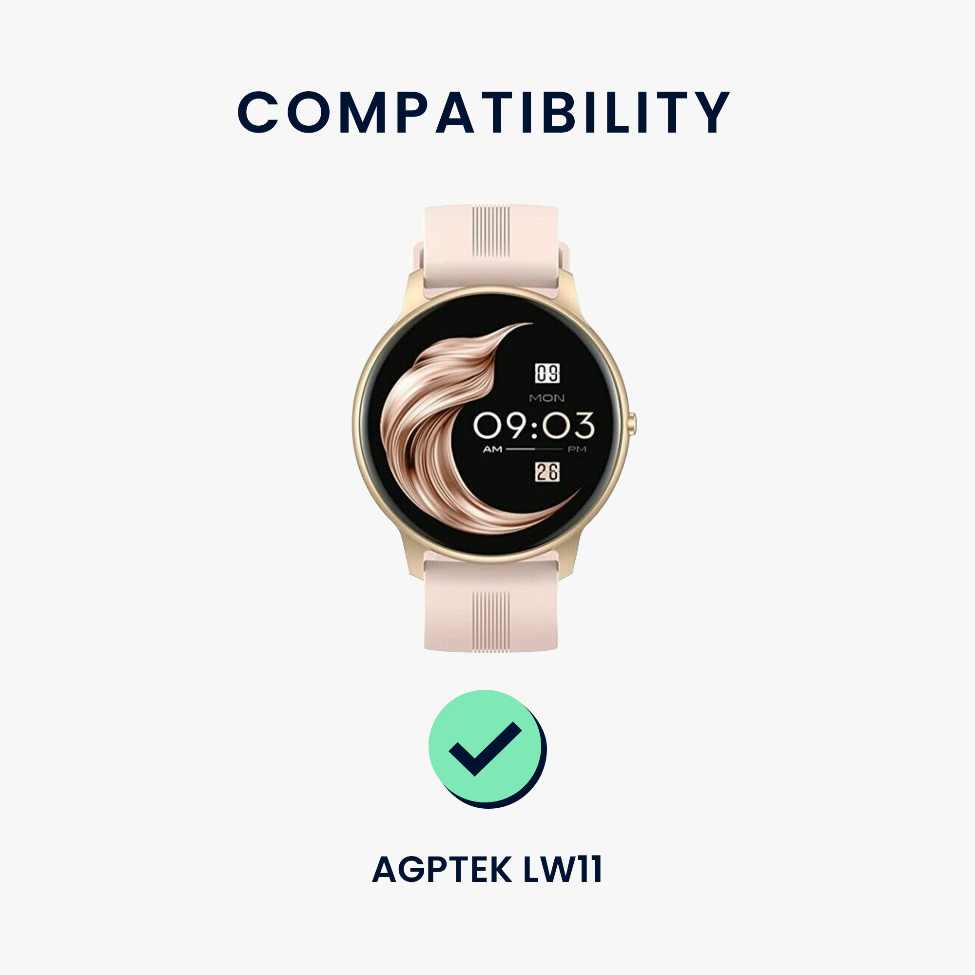 Řemínek kwmobile pro AGPTEK LW11, matná petrolejová / černá