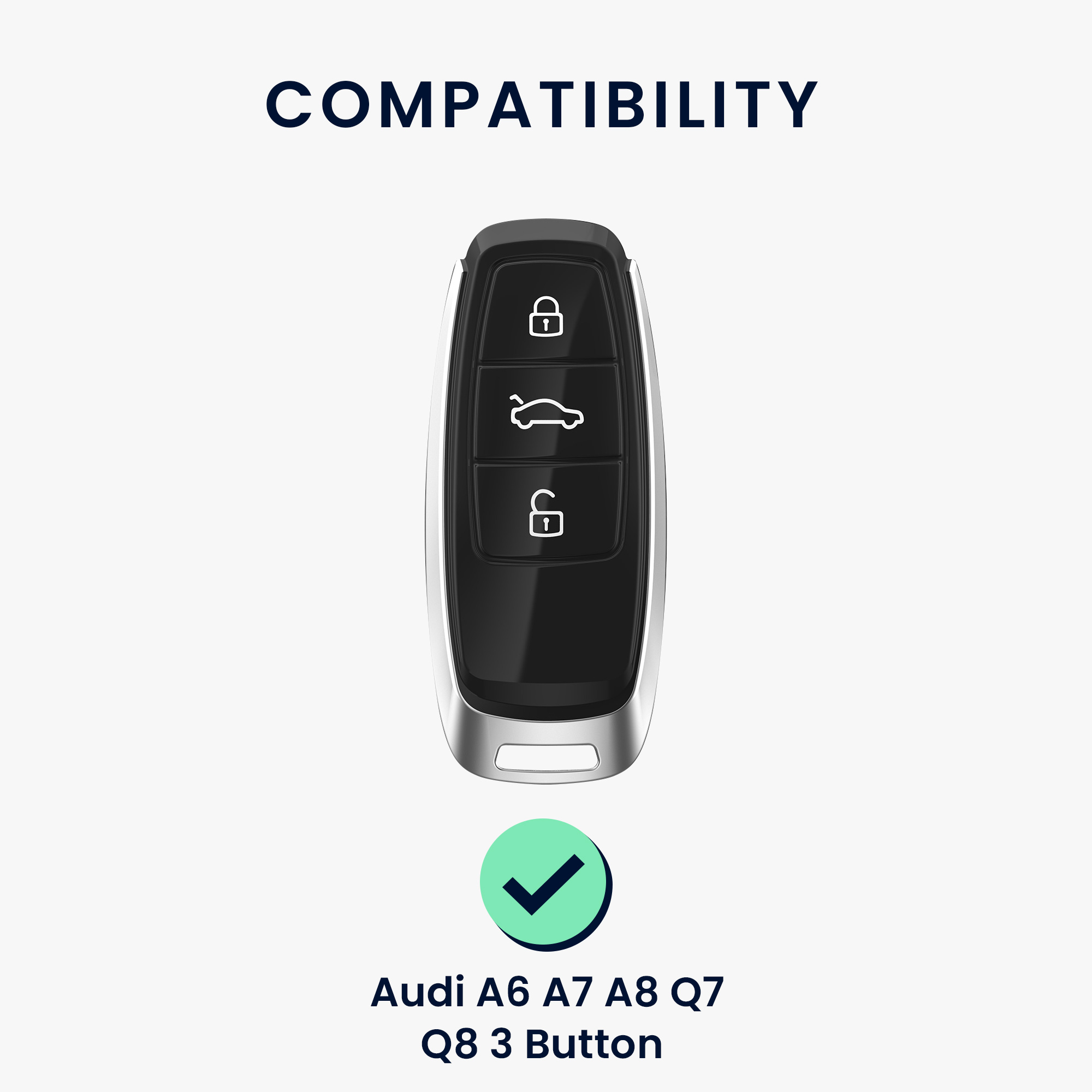 Pevné pouzdro na klíč od auta Audi A6-A8 Q7-Q8 Carbon