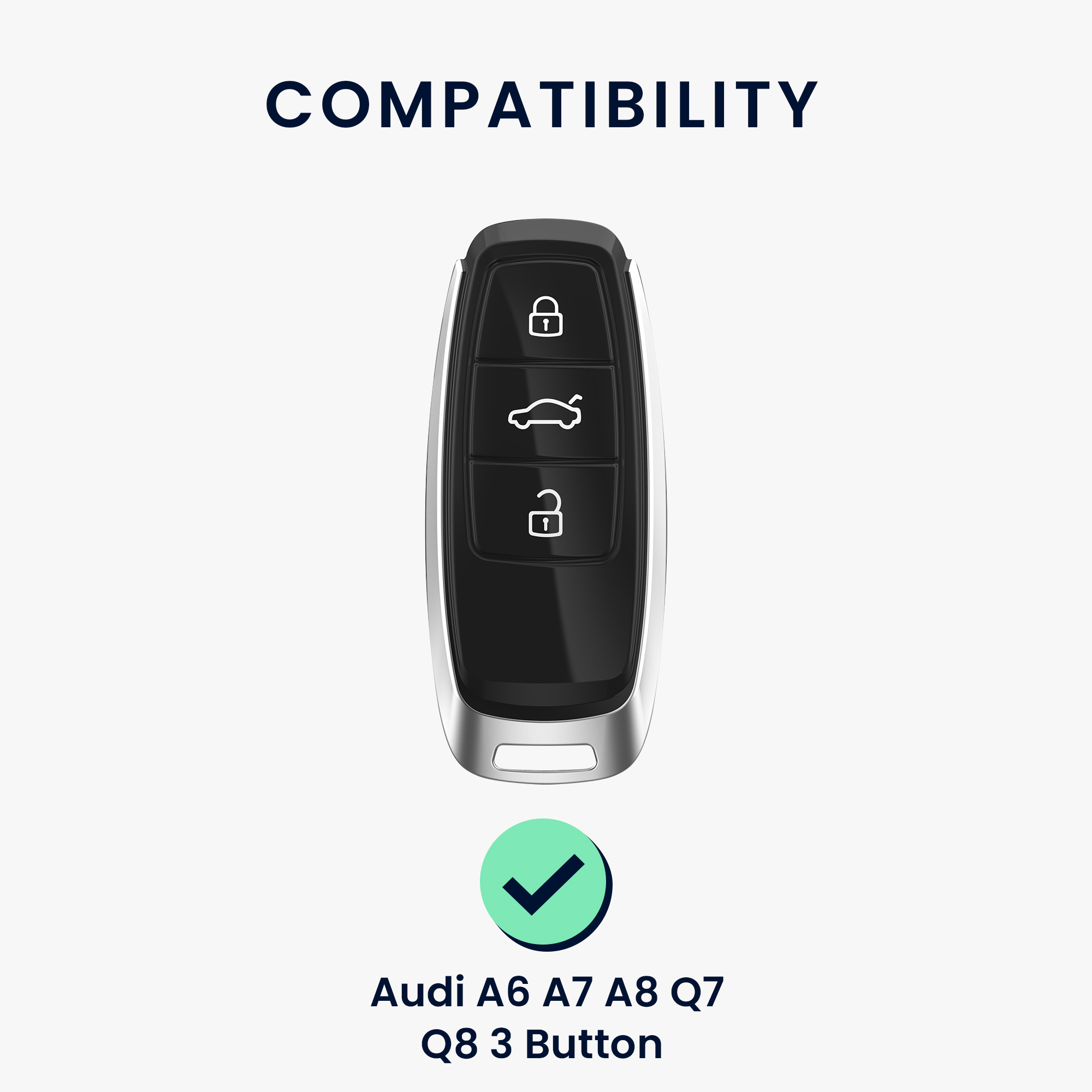 Pevné pouzdro na klíč od auta Audi A6-A8 Q7-Q8 Carbon