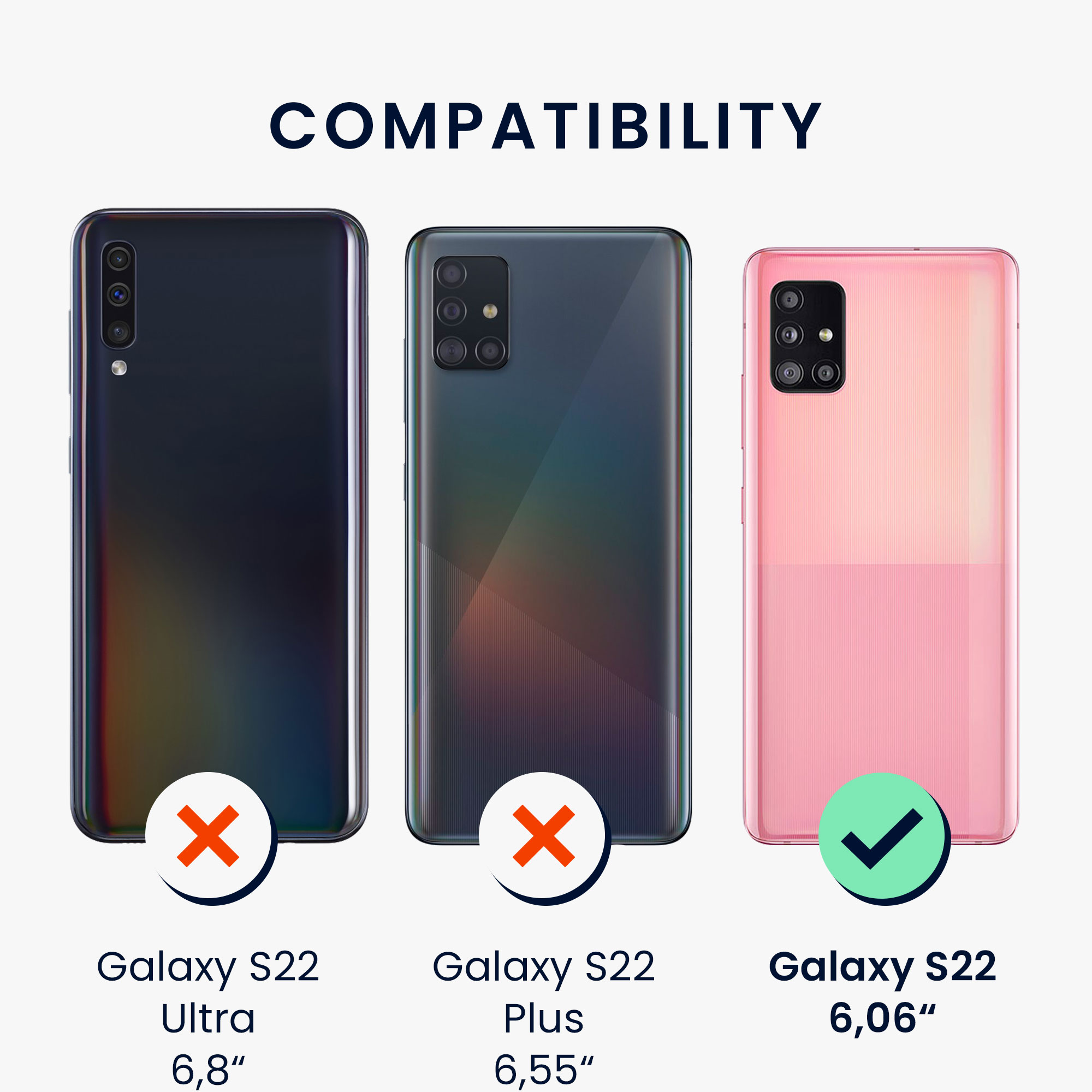 3ks Ochranná fólie Galaxy S22 kwmobile čirá transparentní