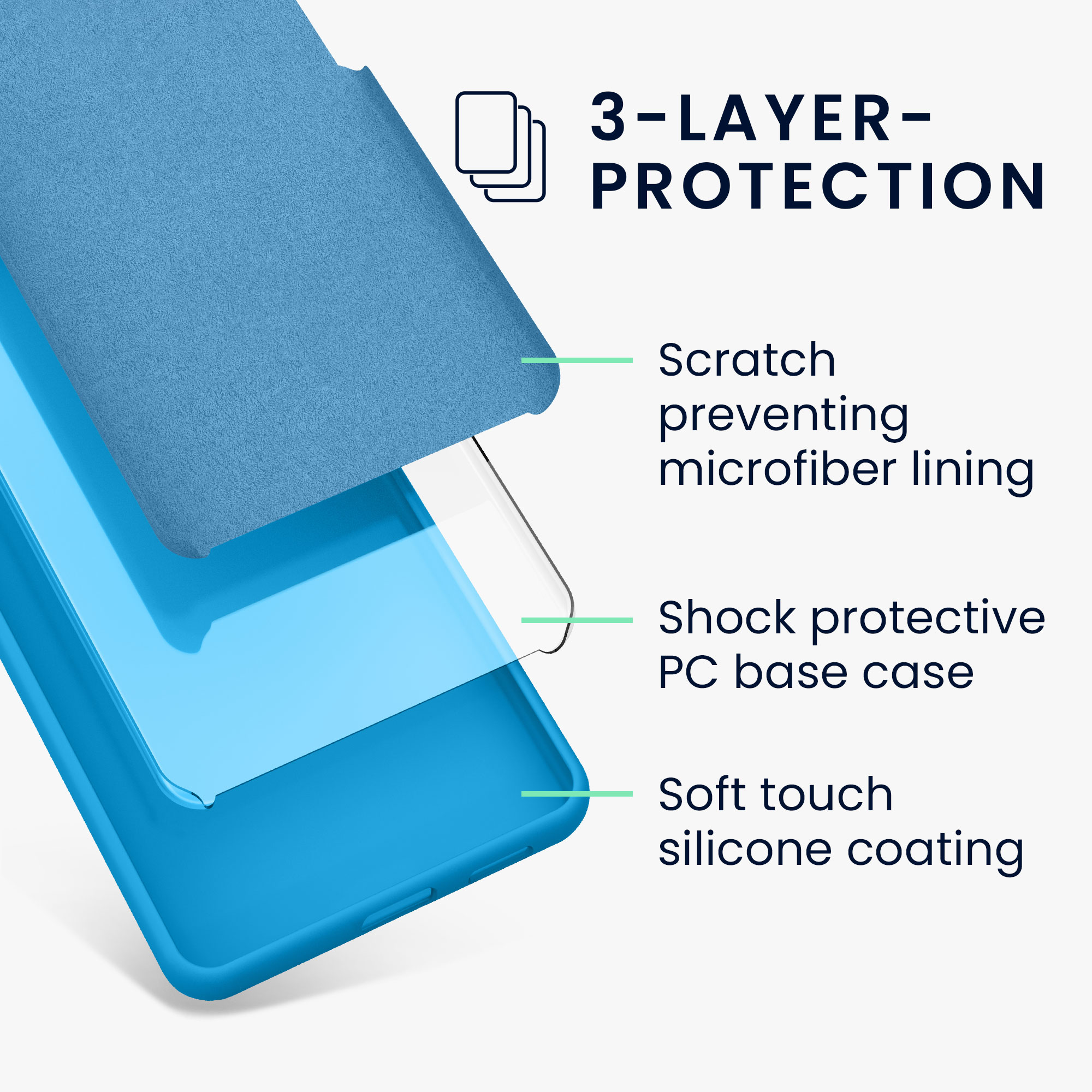 Kryt na mobil Galaxy S22 kwmobile Soft Cover zářivě modrá