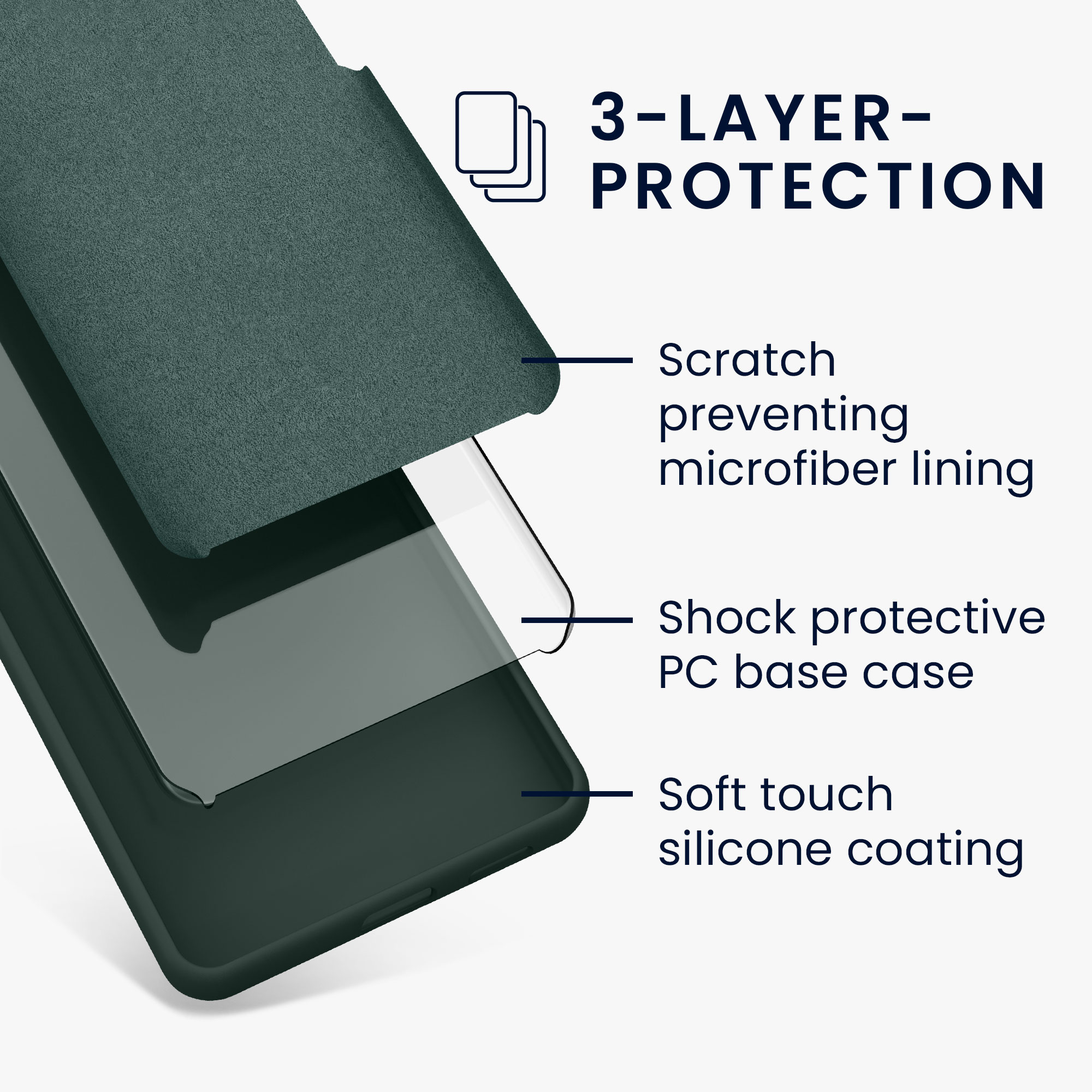 Kryt na mobil Galaxy S22 kwmobile Soft Cover mechově zelená
