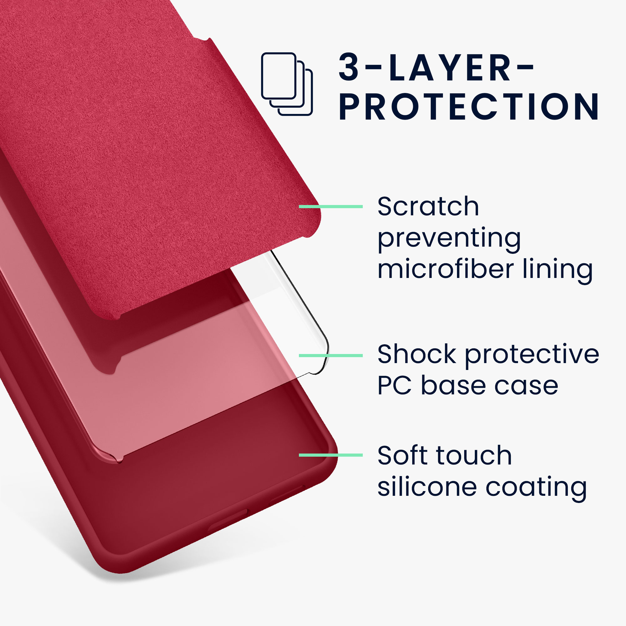 Kryt na mobil Galaxy S22 kwmobile Soft Cover rebarborově červená