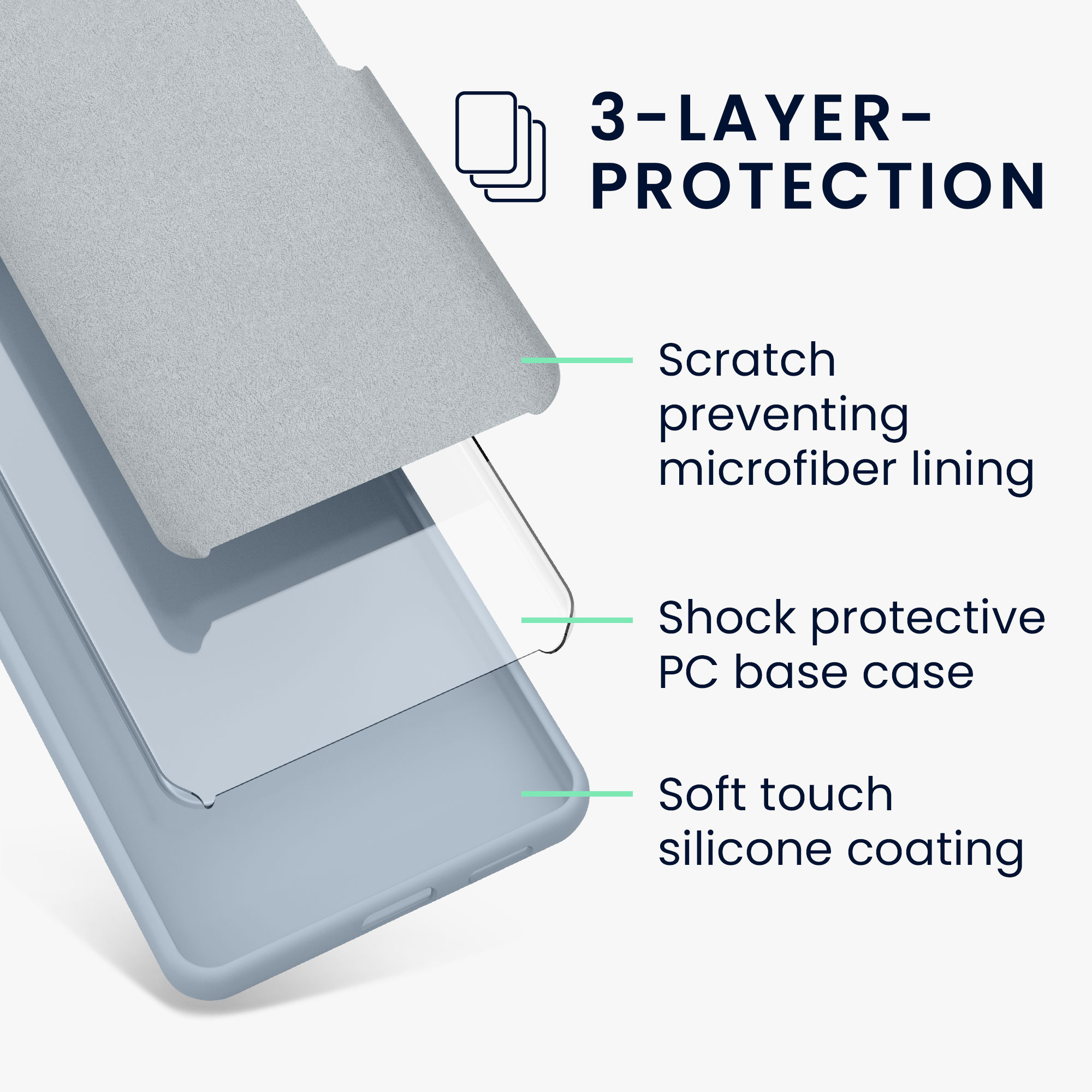 Kryt na mobil Galaxy S22 kwmobile Soft Cover matná světle modrá