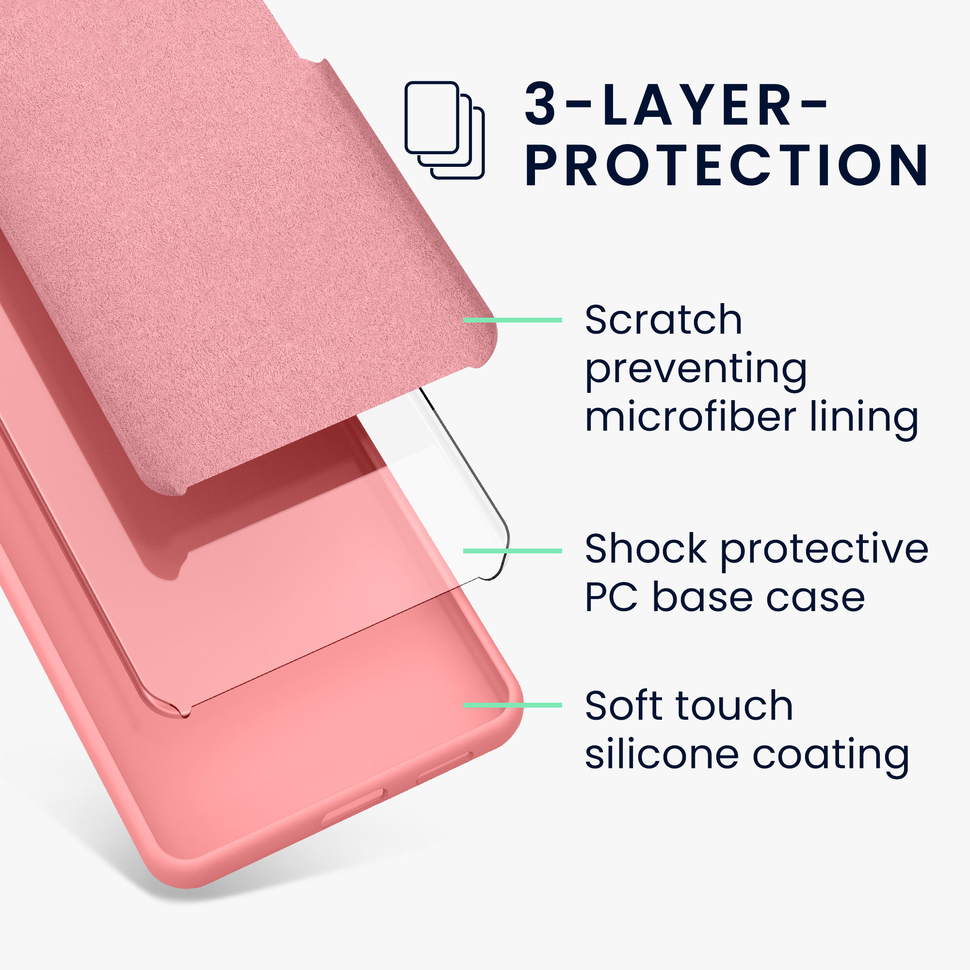 Kryt na mobil Galaxy S22 kwmobile Soft Cover pastelově korálová