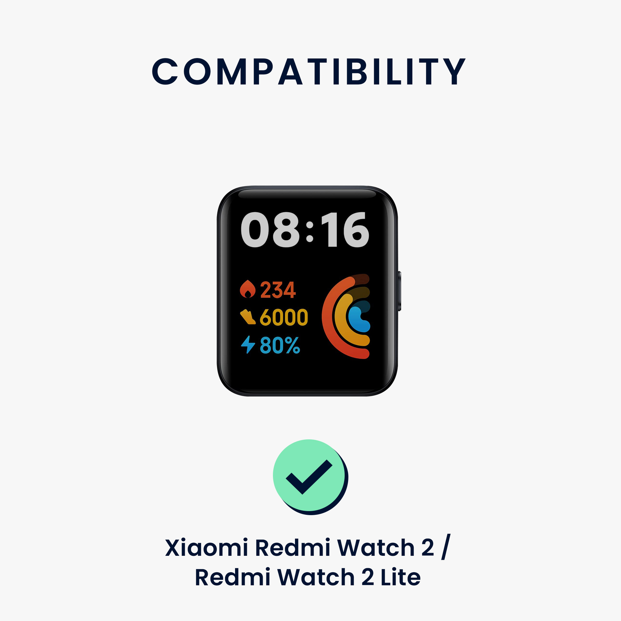 kwmobile řemínek k hodinkám Redmi Watch 2 Lite - černá / tmavě zelená