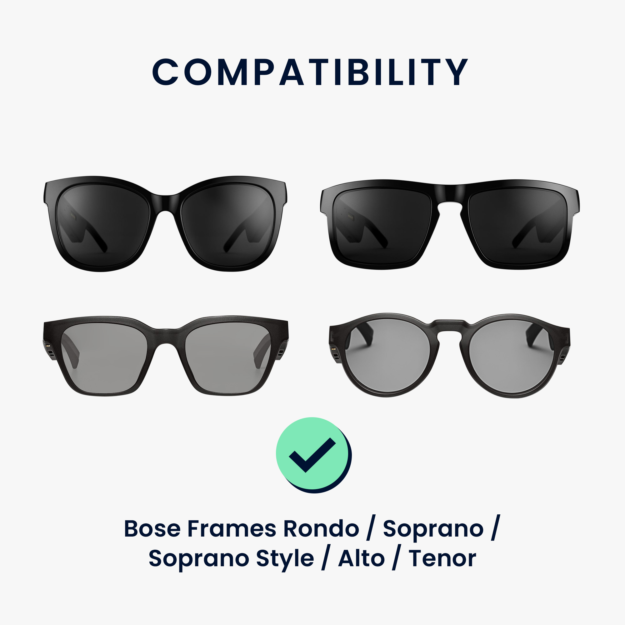 USB nabíjecí kabel Bose Frames Rondo / Soprano / Soprano Style / Alto / Tenor kwmobile 60 cm černý
