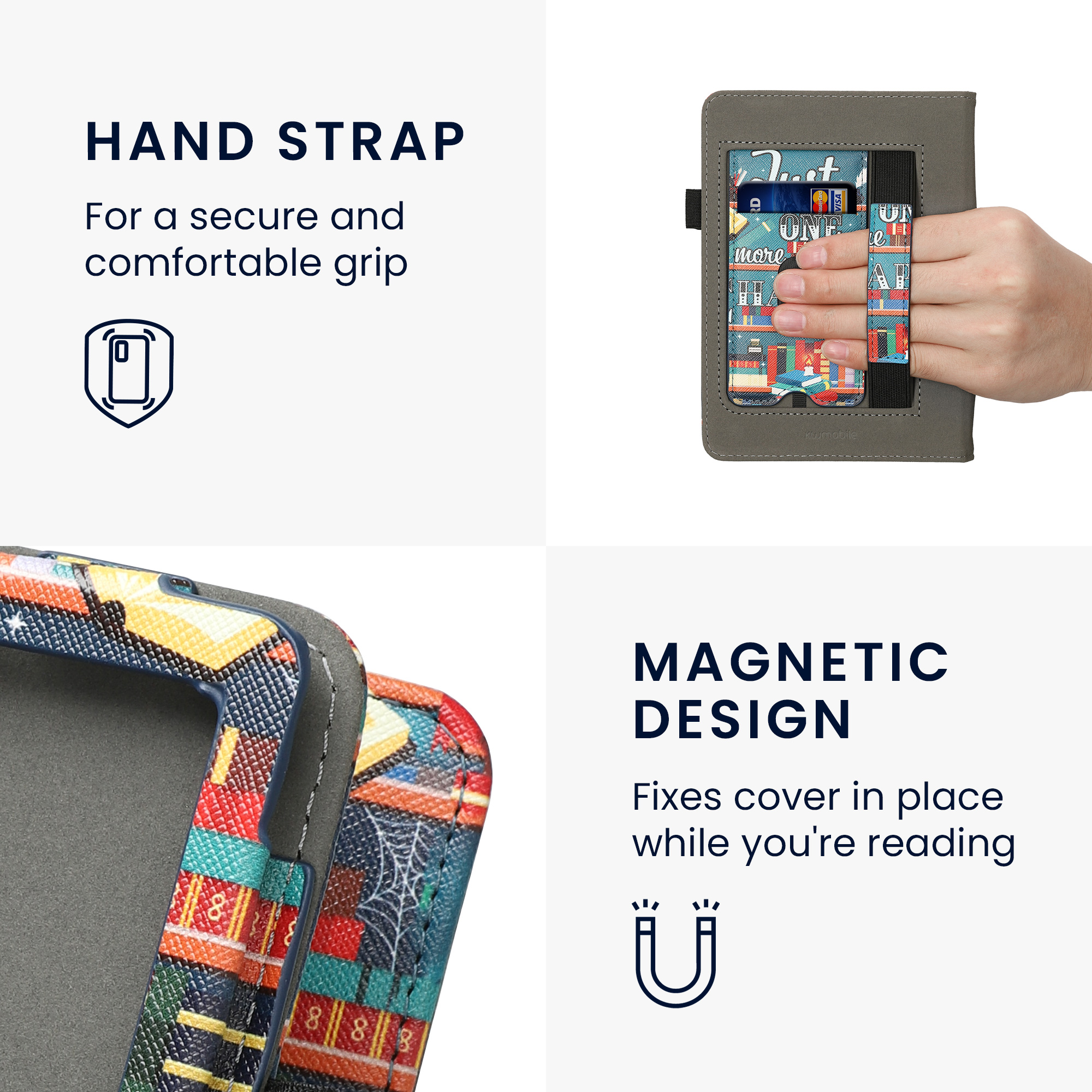 Pouzdro na čtečku kwmobile Amazon Kindle Paperwhite 11 Generation 2021 Case - Cover for Kindle Paperwhite Case w/ Stand Strap
