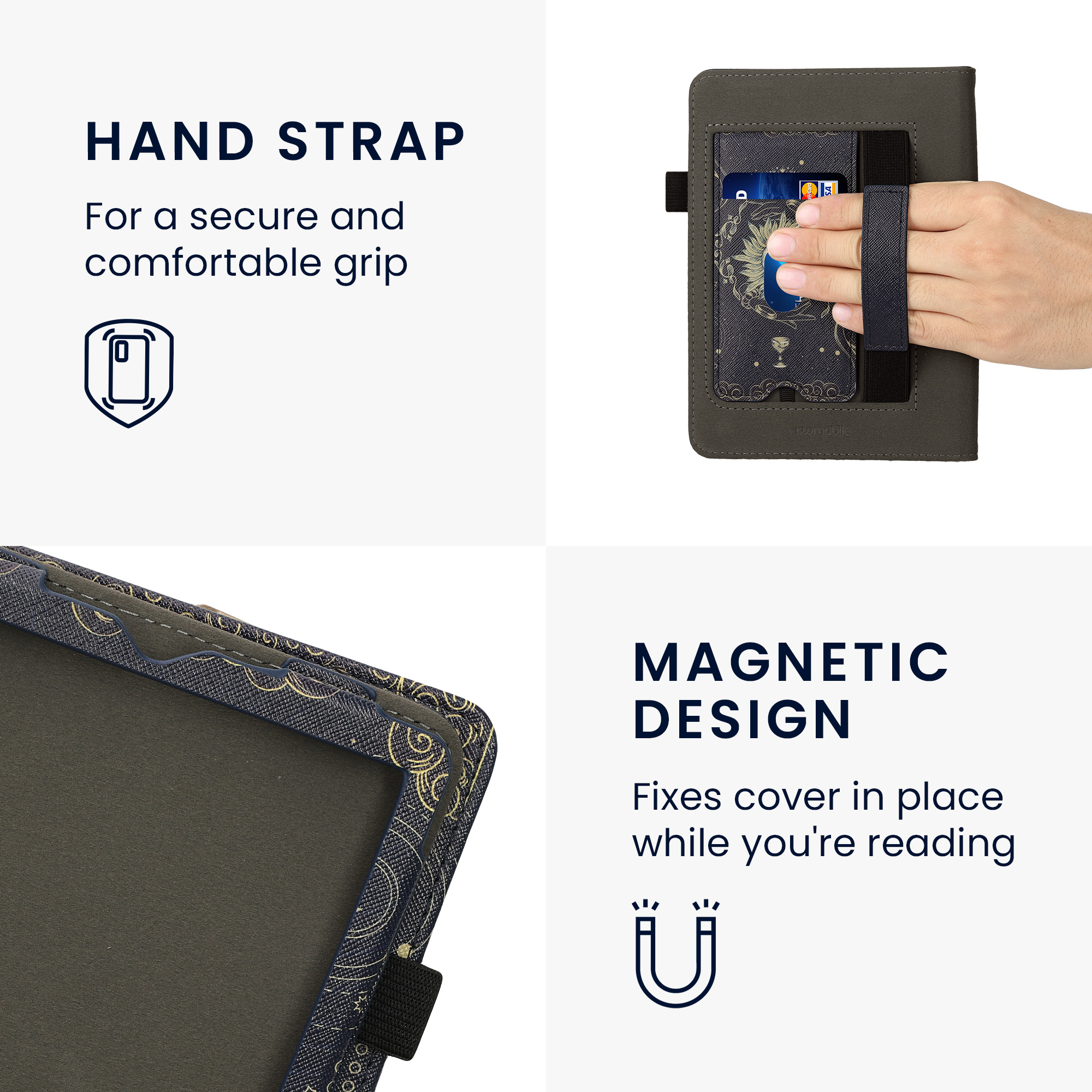 Pouzdro na čtečku kwmobile Amazon Kindle Paperwhite 11 Generation 2021 Case - Cover for Kindle Paperwhite Case w/ Stand Strap