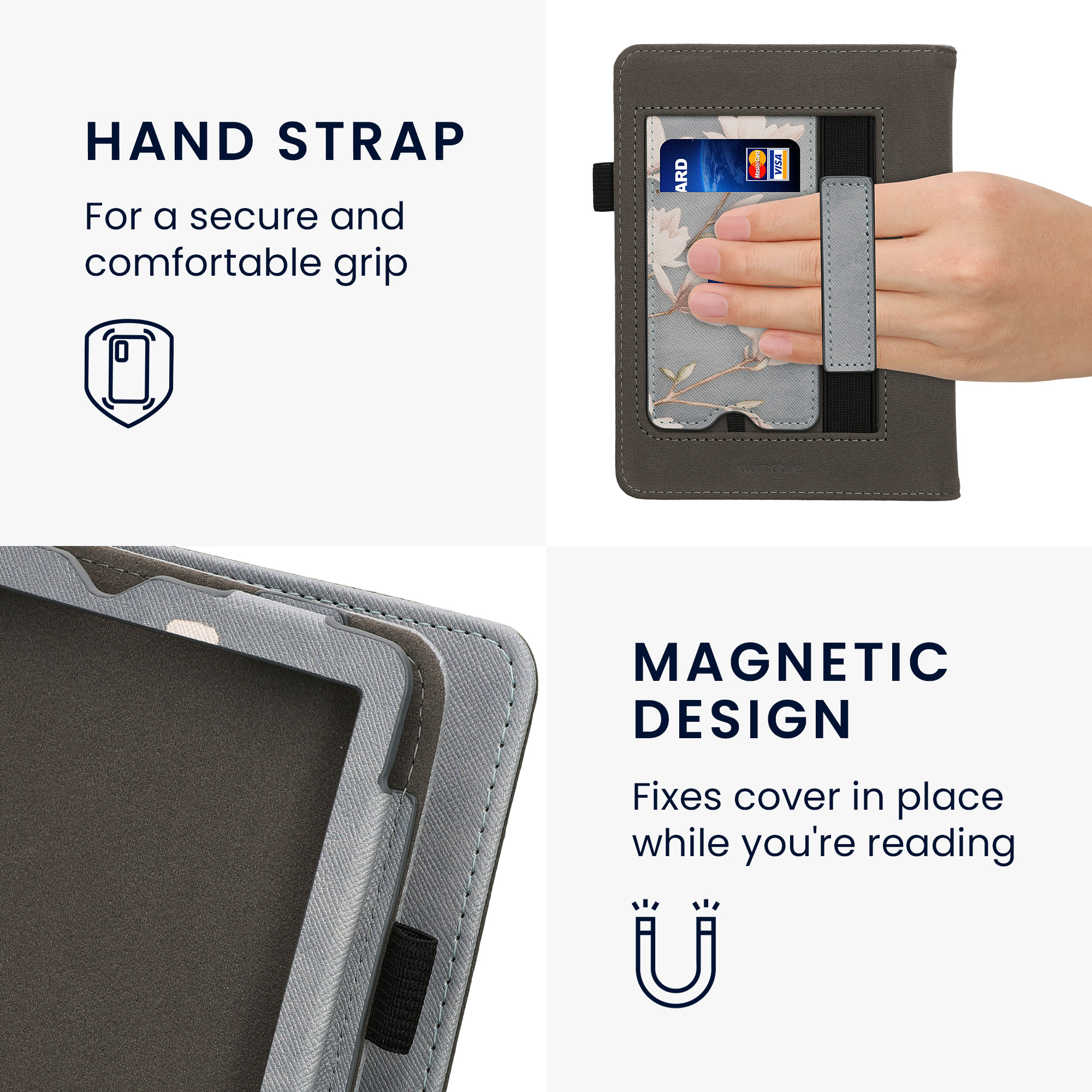 Pouzdro na čtečku kwmobile Amazon Kindle Paperwhite 11 Generation 2021 Case - Cover for Kindle Paperwhite Case w/ Stand Strap