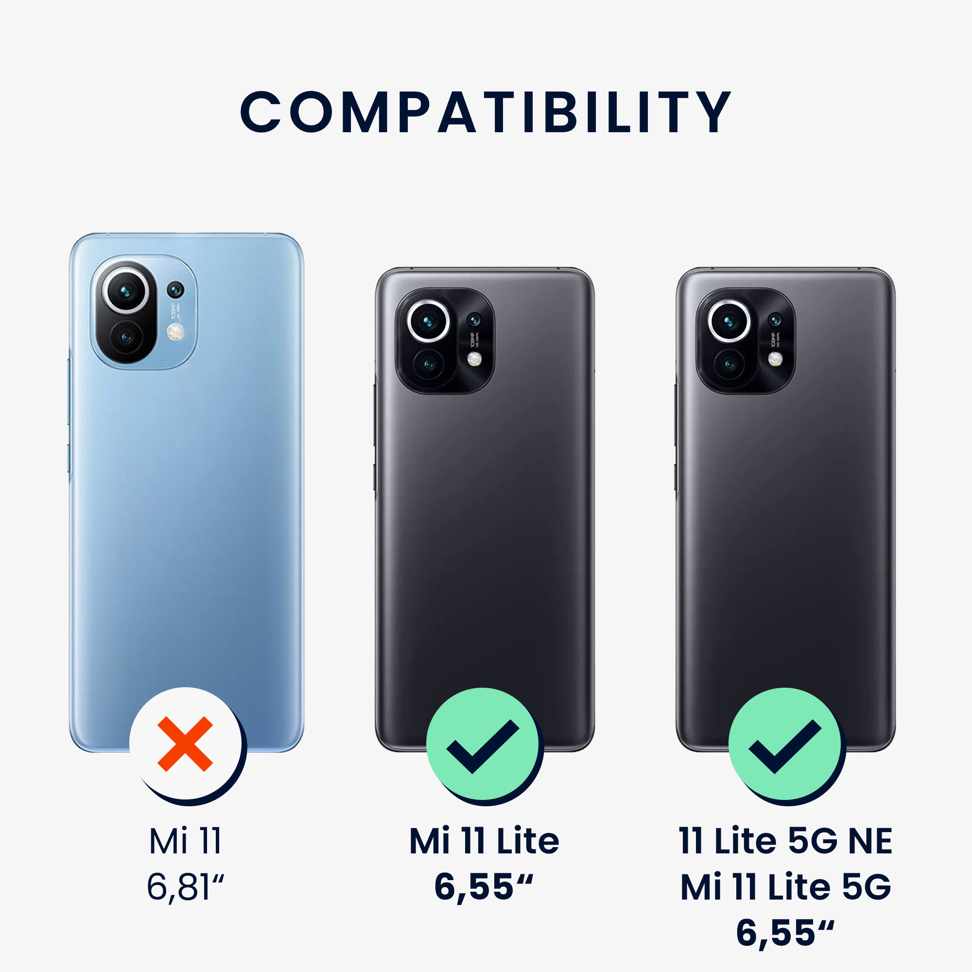 Ochranná fólie Xiaomi 11 Lite NE kwmobile 3ks čirá
