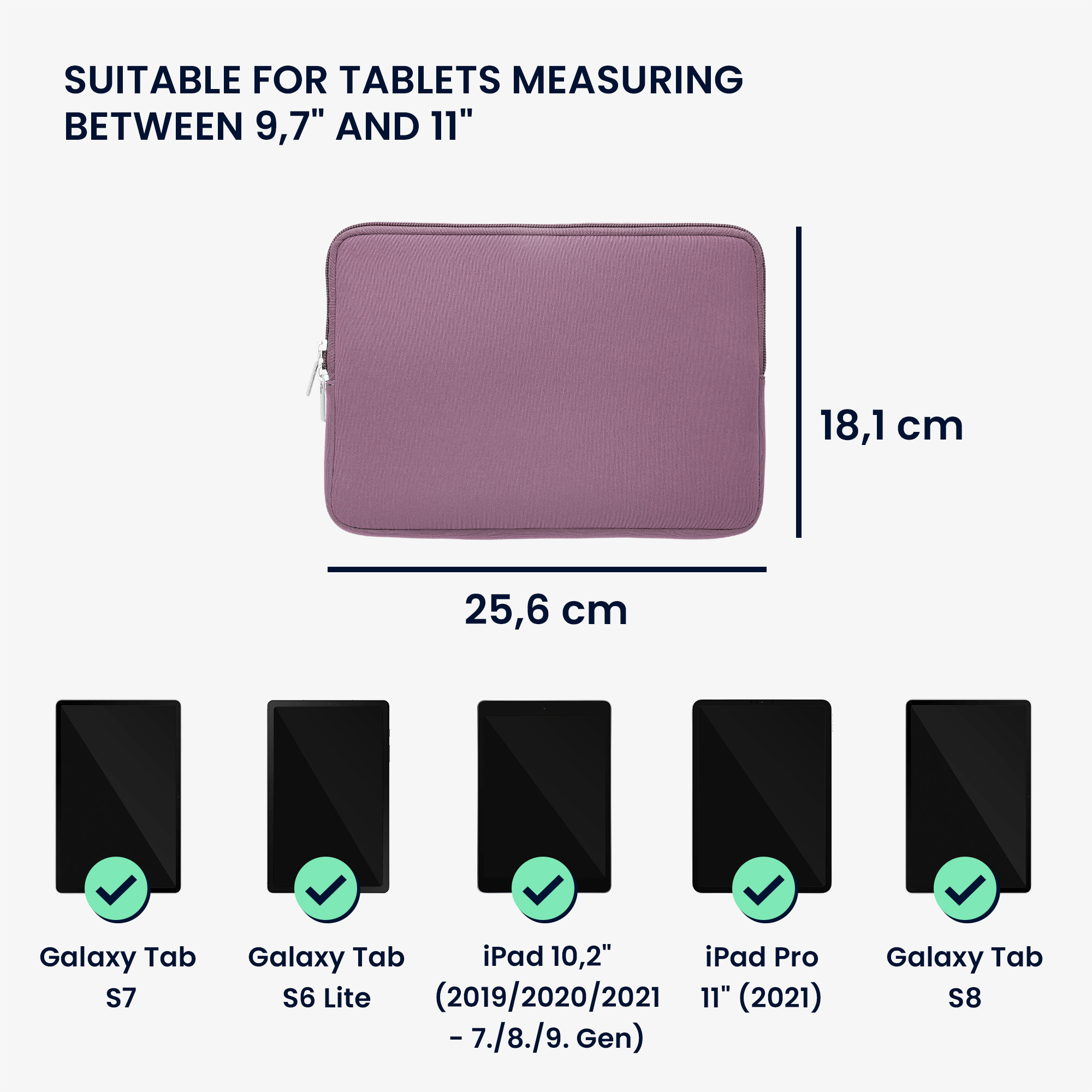 Neoprenové pouzdro tablet kwmobile 9,7"-11"" levandulová