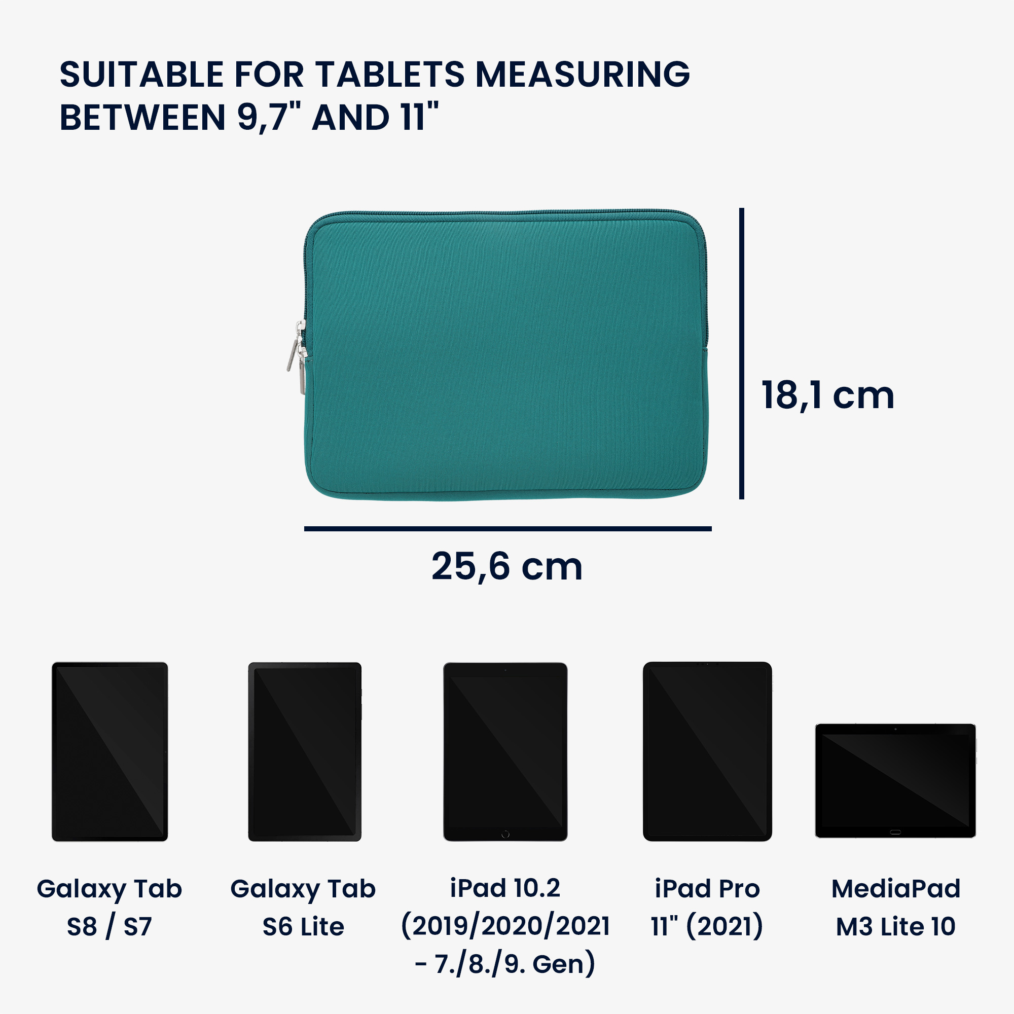 Neoprenové pouzdro tablet kwmobile 9,7"-11"" petrolejová