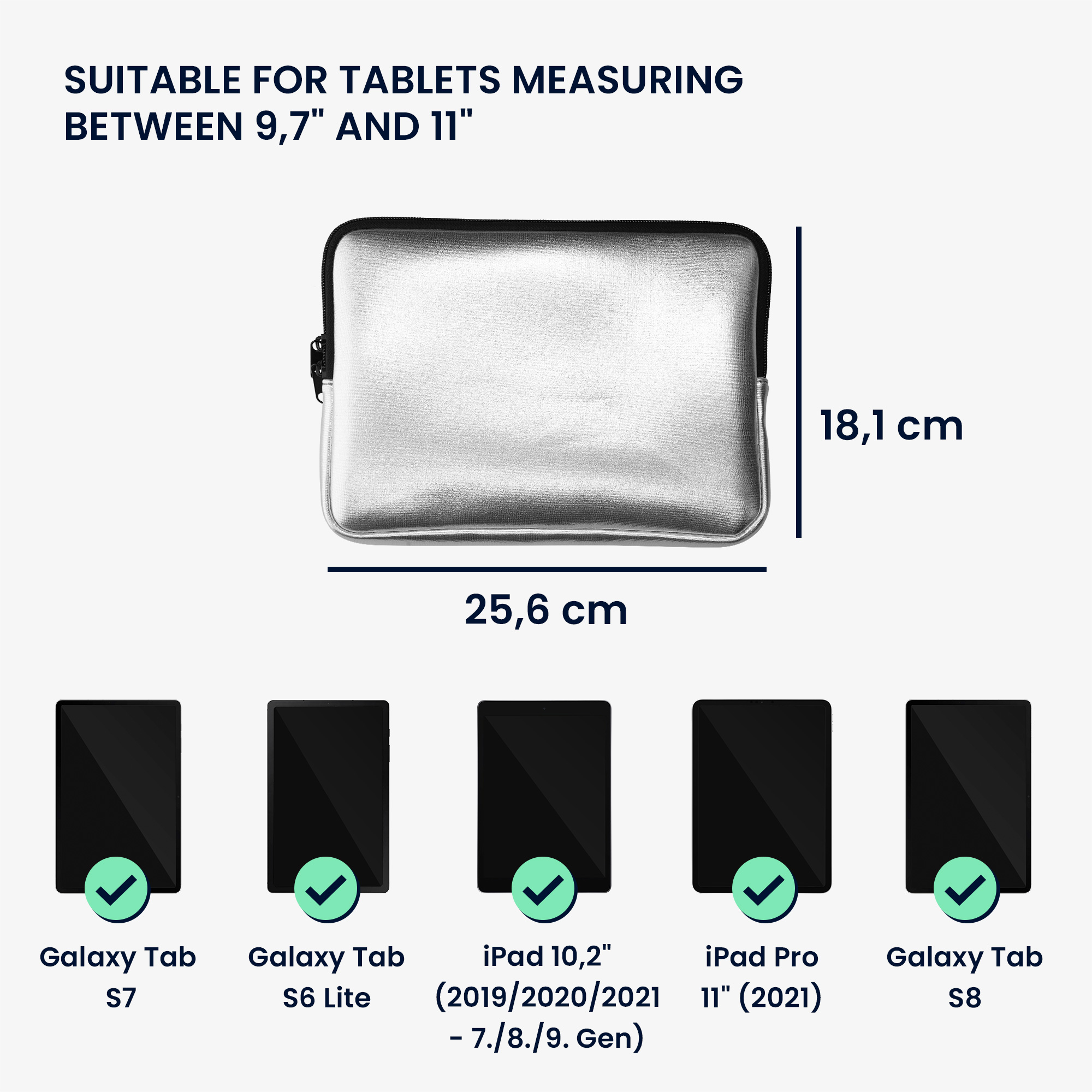 Neoprenové pouzdro tablet kwmobile 9,7"-11"" stříbrná