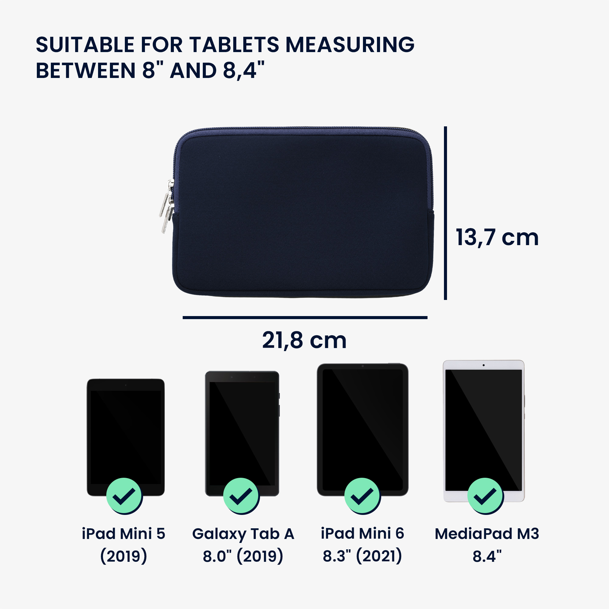 Neoprenové pouzdro tablet kwmobile 8"-8,4"" tmavě modrá