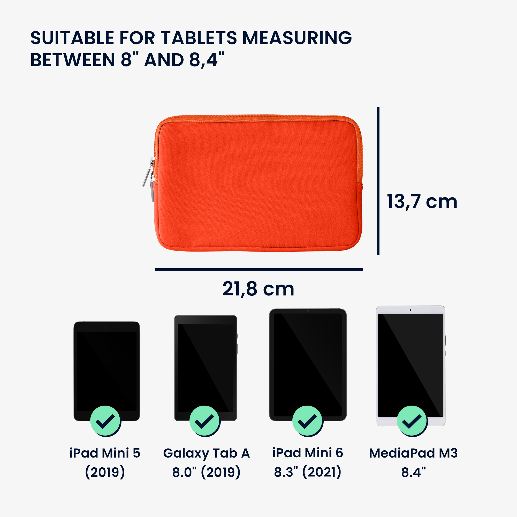 Neoprenové pouzdro tablet kwmobile 8"-8,4"" oranžová