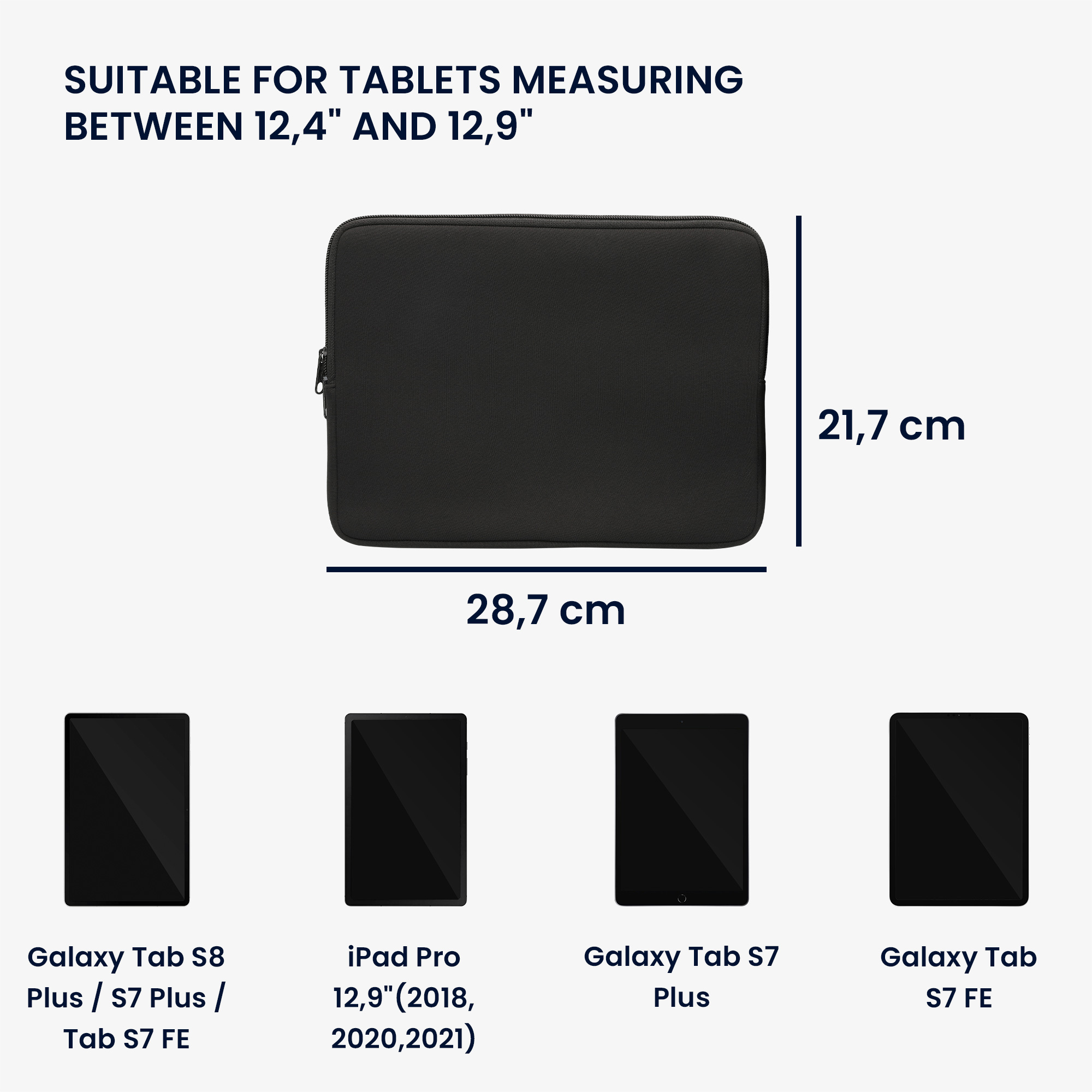 Pouzdro na tablet 12,4"-12,9" kwmobile Neoprene Pouch černá