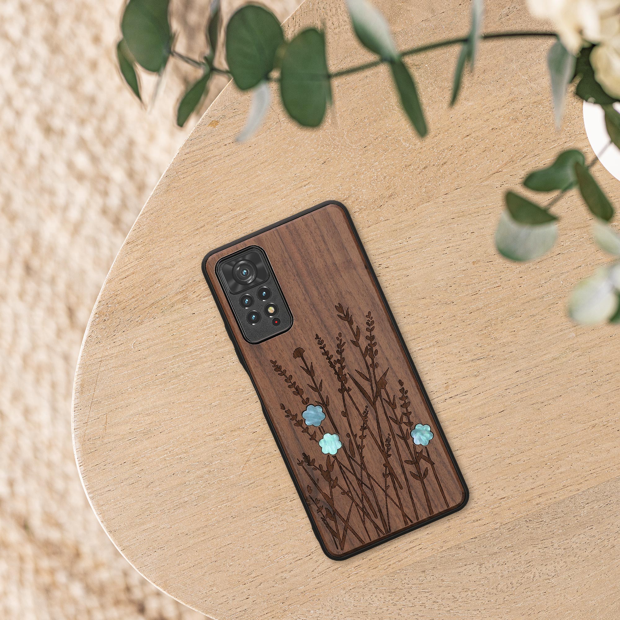 Dřevěný kryt Xiaomi Redmi Note 11 Pro TPU vanička, tmavě hnědý kwmobile