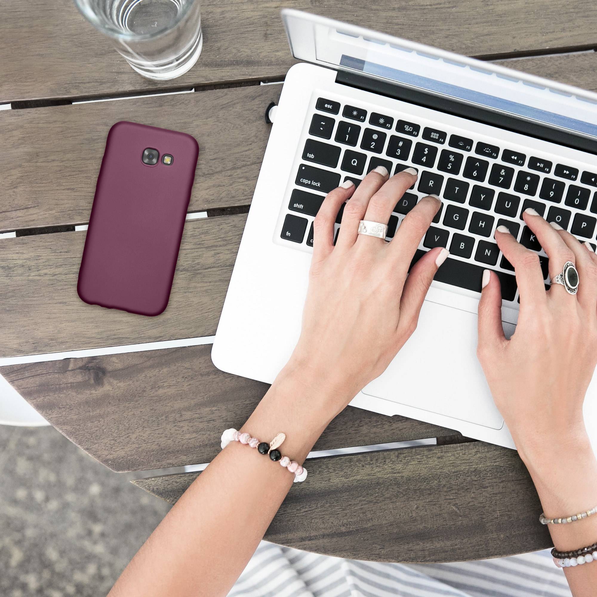 Kryt na mobil Samsung Galaxy A5 (2017) kwmobile TPU metalický Metalická levandulová