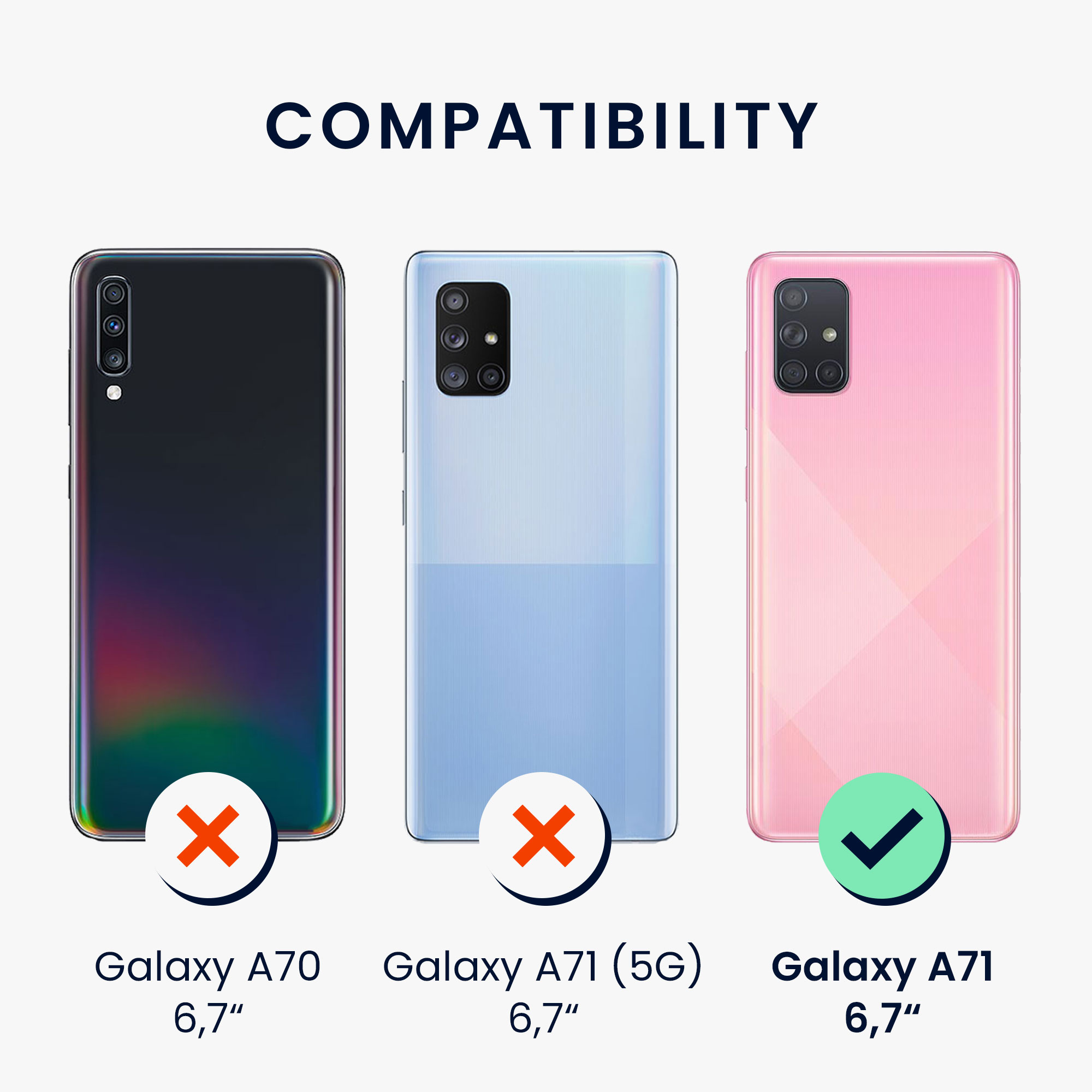Crossbody kryt na mobil Samsung Galaxy A71 kwmobile Magnolias růžovo-bílo-transparentní