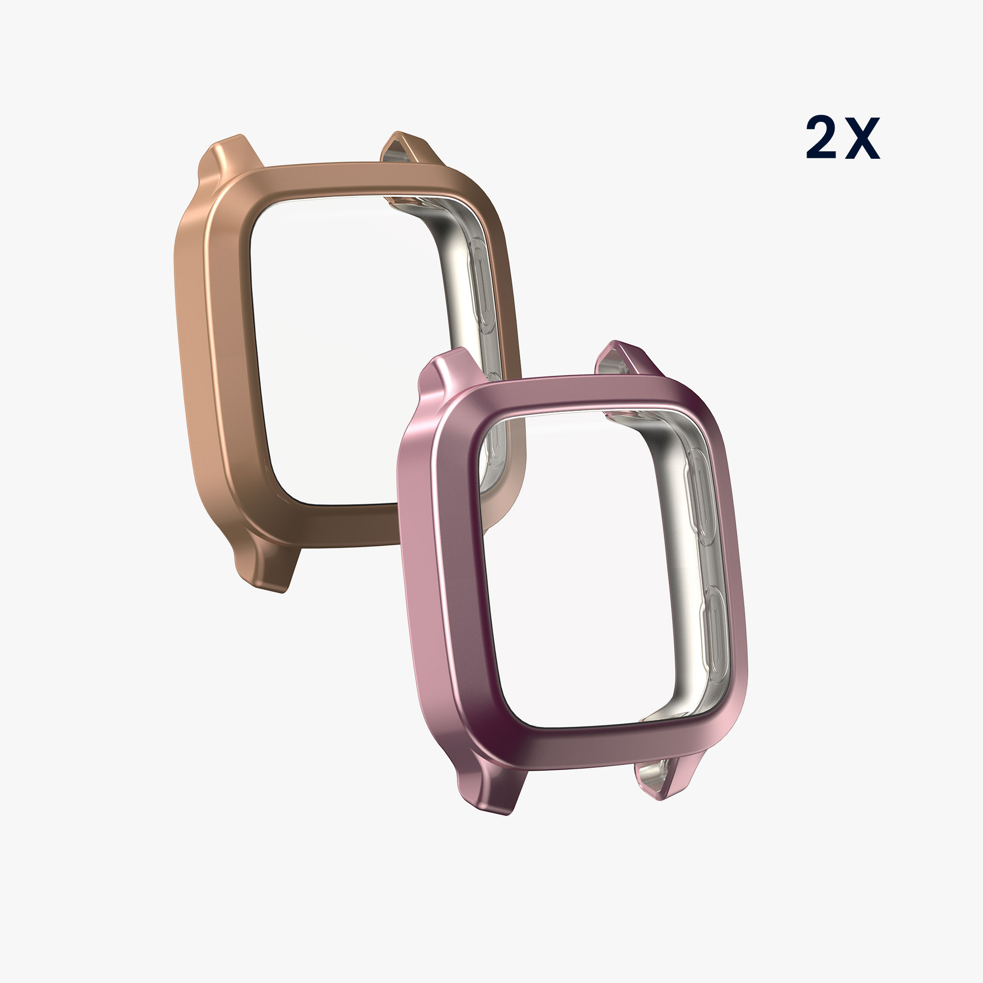 2 ks Ochranný kryt kwmobile pro Garmin Venu Sq Music / Sq - starorůžová / růžově zlatá
