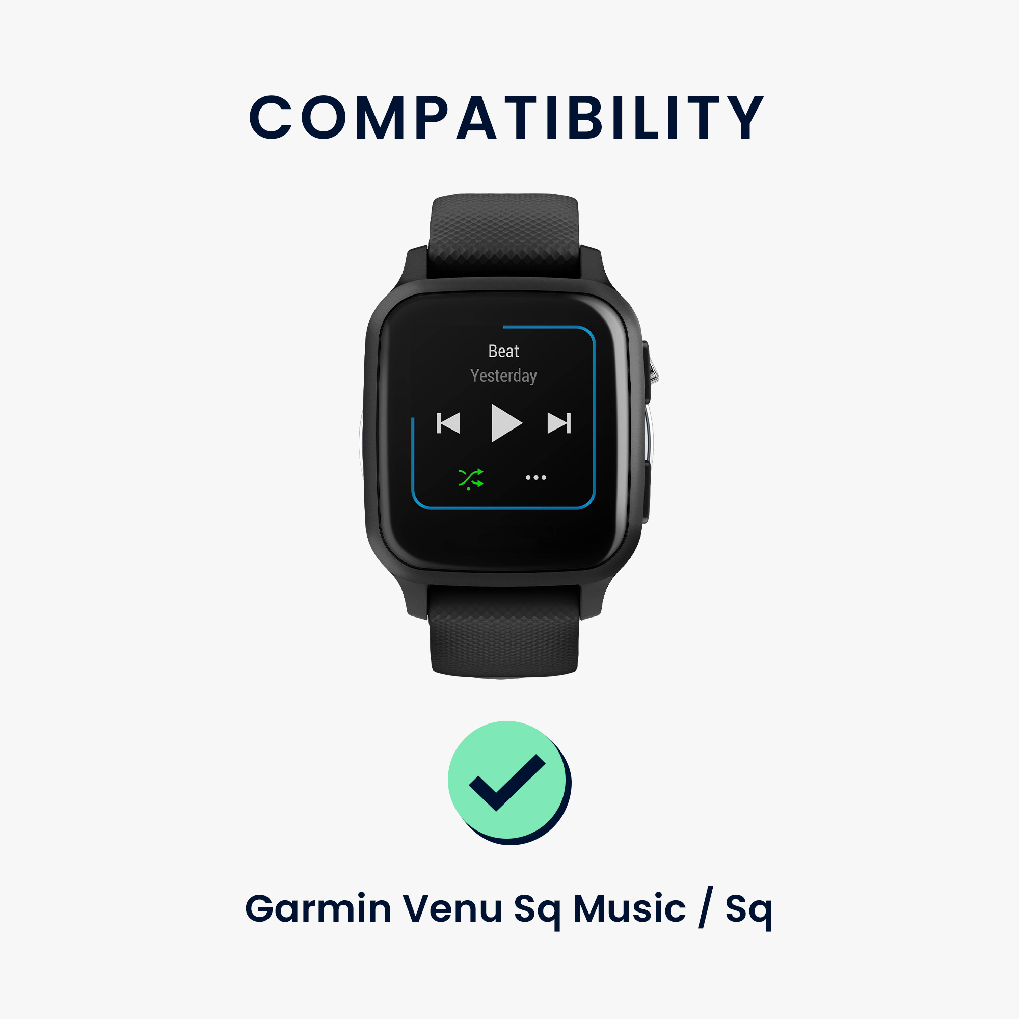 2 ks Řemínek kwmobile pro Garmin Venu Sq Music / Sq - černá / bílá