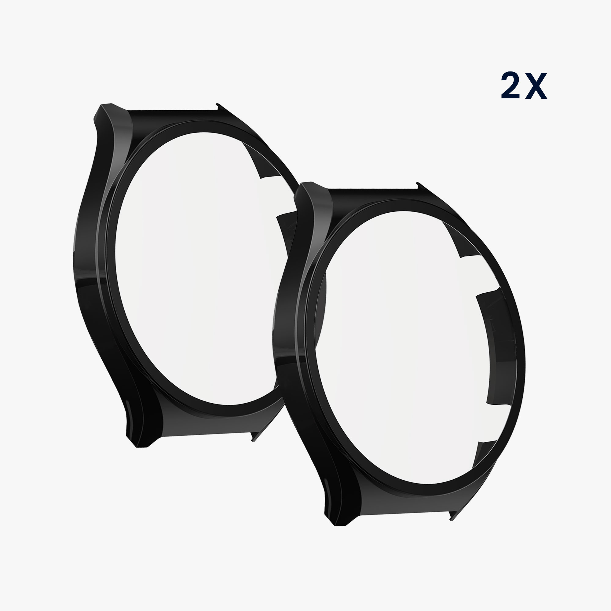 Ochranný kryt se sklem na hodinky kwmobile pro Xiaomi Watch S1, černá / černá, 2 ks